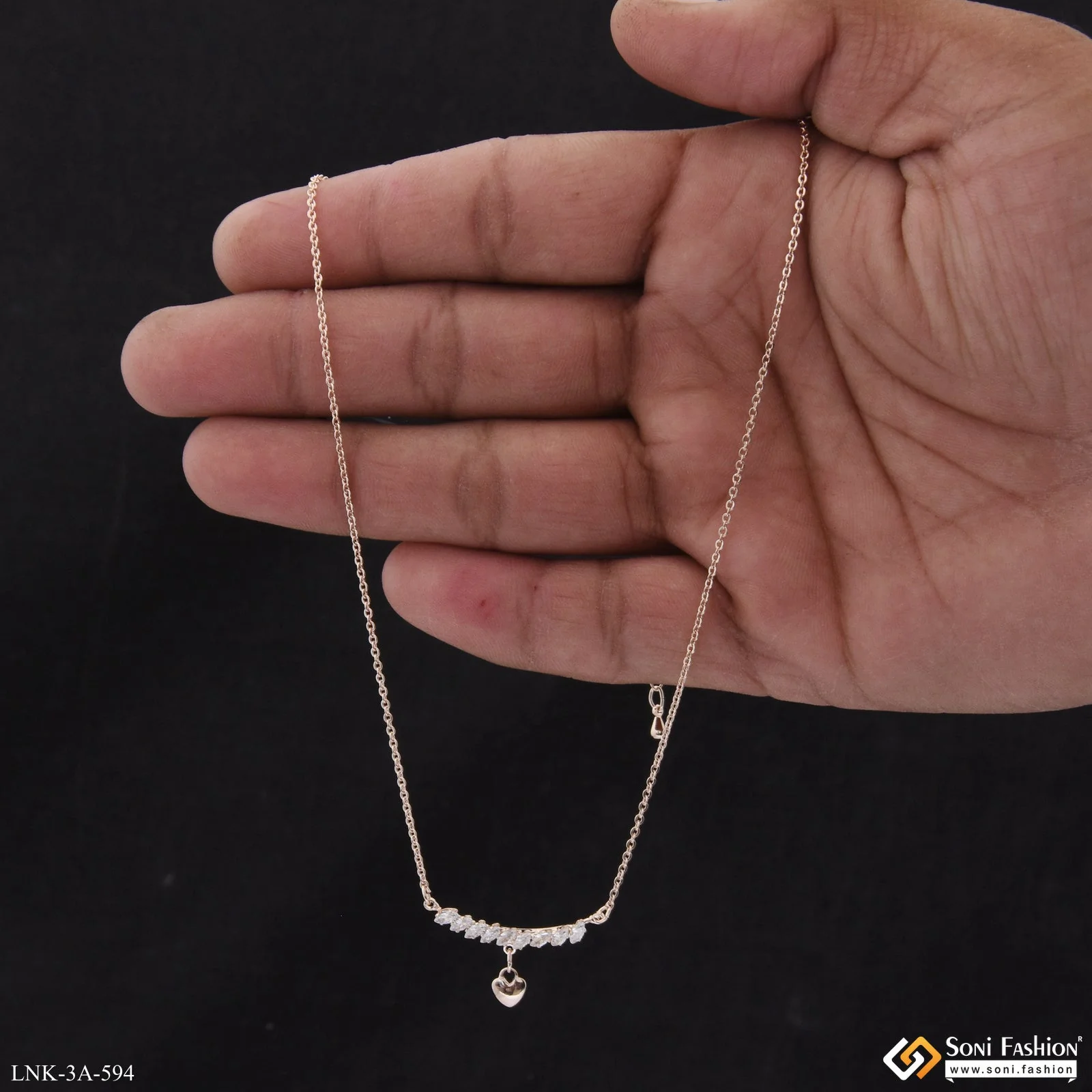 Superior Quality Rose Gold Color Necklace for Ladies - Style A594 - Image 3