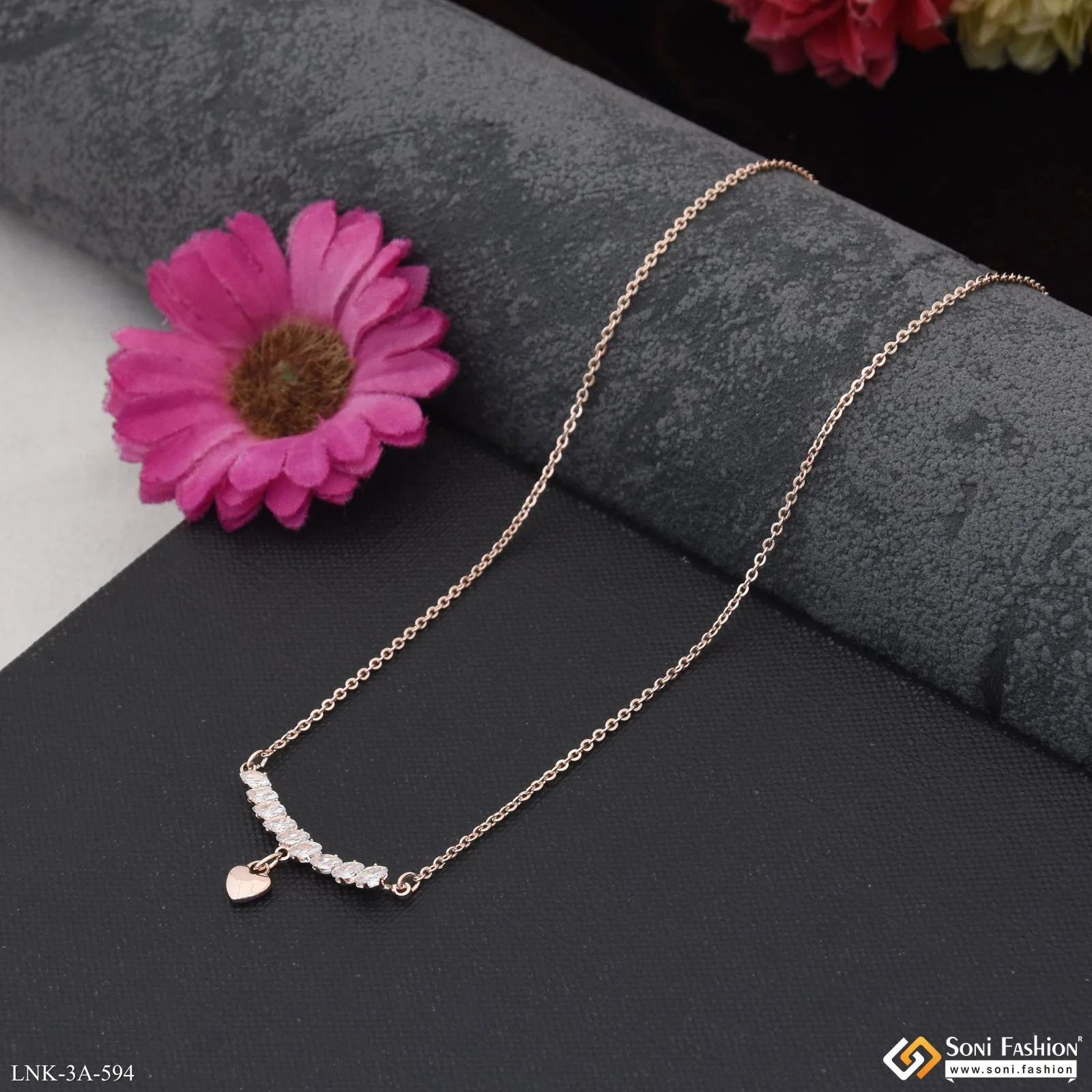 Superior Quality Rose Gold Color Necklace for Ladies - Style A594 - Image 4