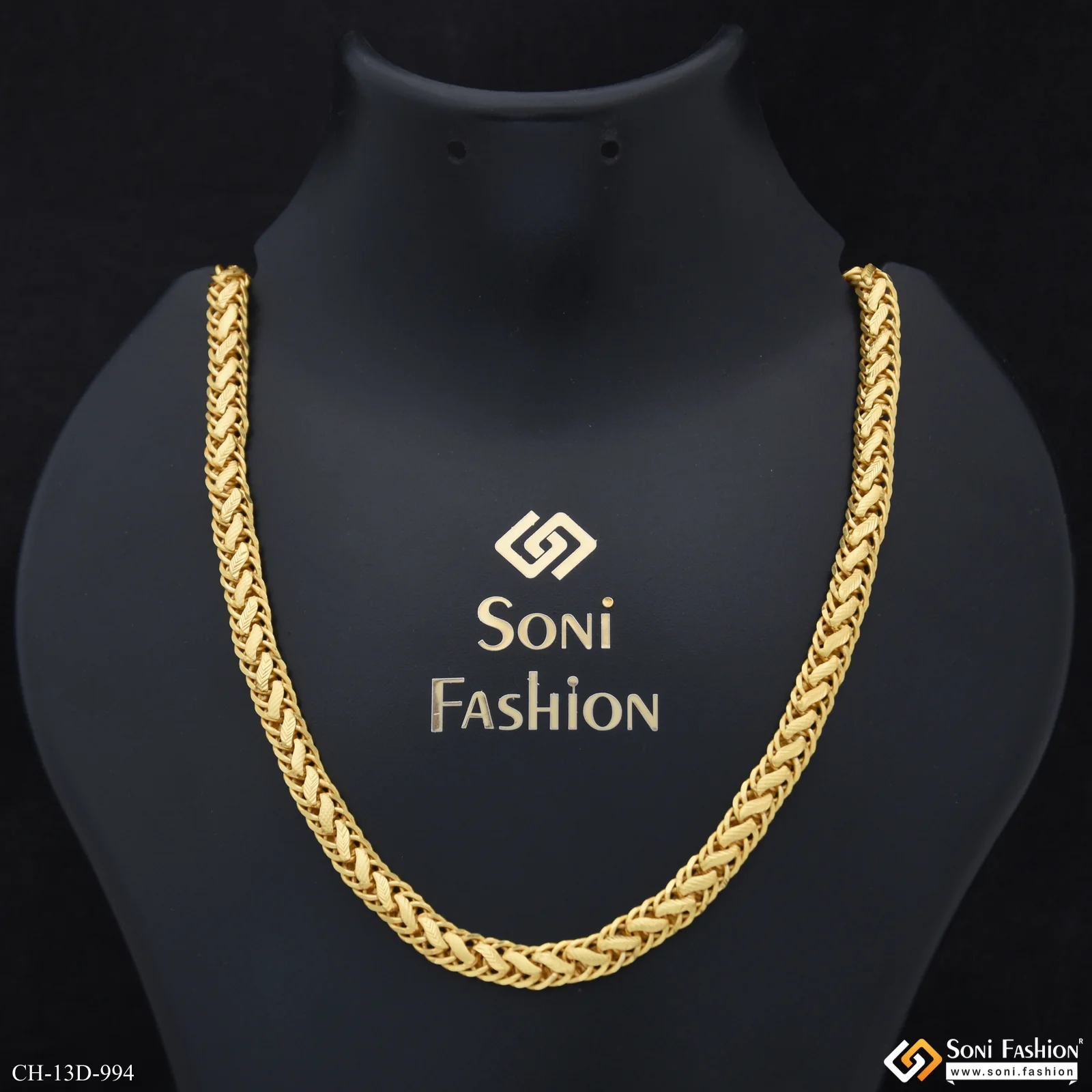 Superior Quality Sparkling Design Gold Plated Kohli Chain for Men - Style D994 - Image 2