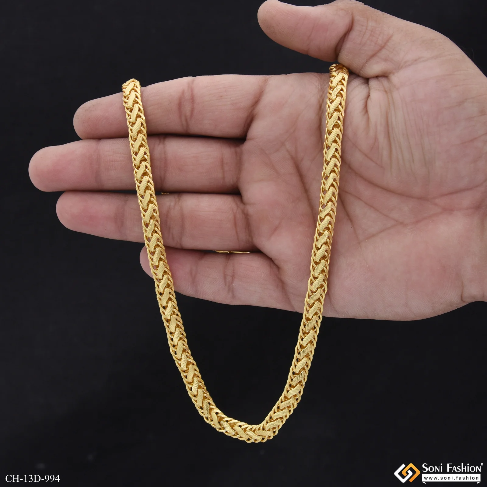 Superior Quality Sparkling Design Gold Plated Kohli Chain for Men - Style D994 - Image 6
