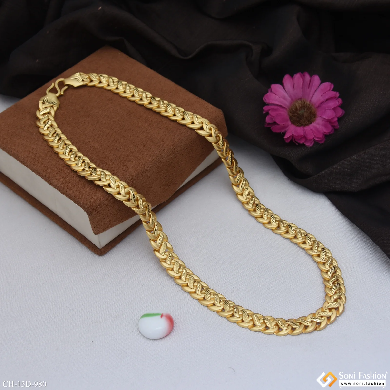 Superior Quality Unique Design Gold Plated Pokal Chain for Men - Style D980 - Image 5