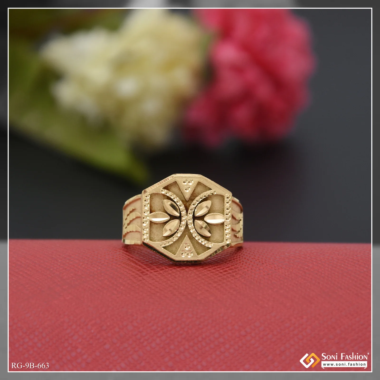 Superior Quality Unique Design Gold Plated Ring for Men - Style B663 - Image 3