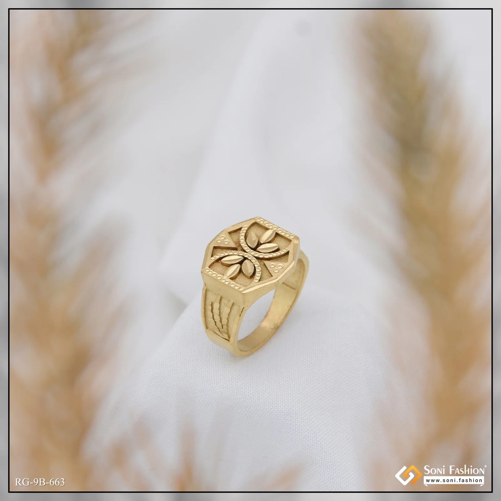 Superior Quality Unique Design Gold Plated Ring for Men - Style B663 - Image 4