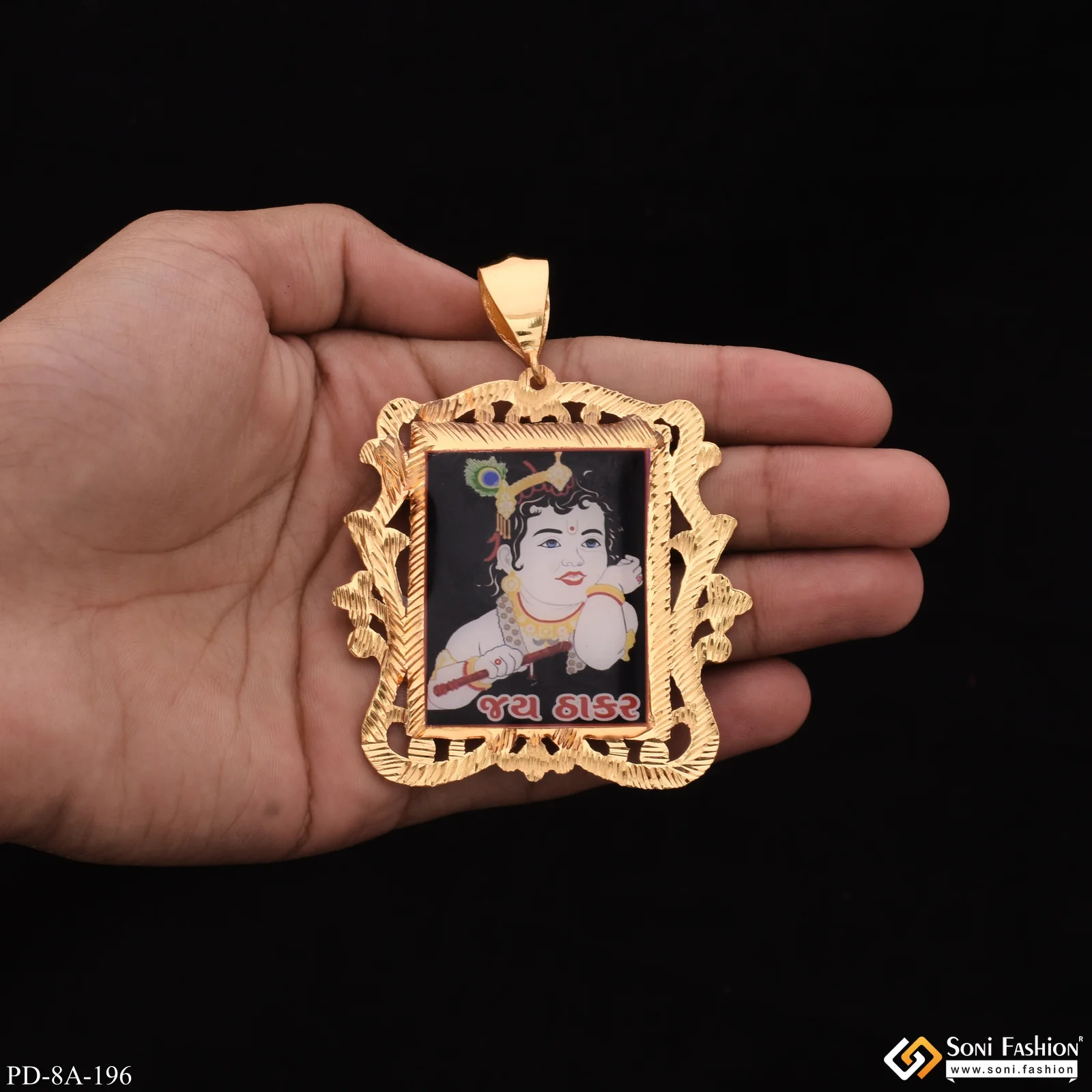 Jay Thakar Handmade Photo Charming Design Gold Plated Pendant For Men - Style A196 - Image 3