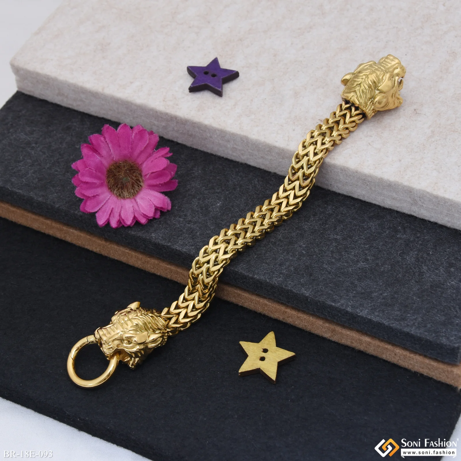 Tiger Face Excellent Design Stainless Steel Bracelet for Men - Style E093 - Image 2