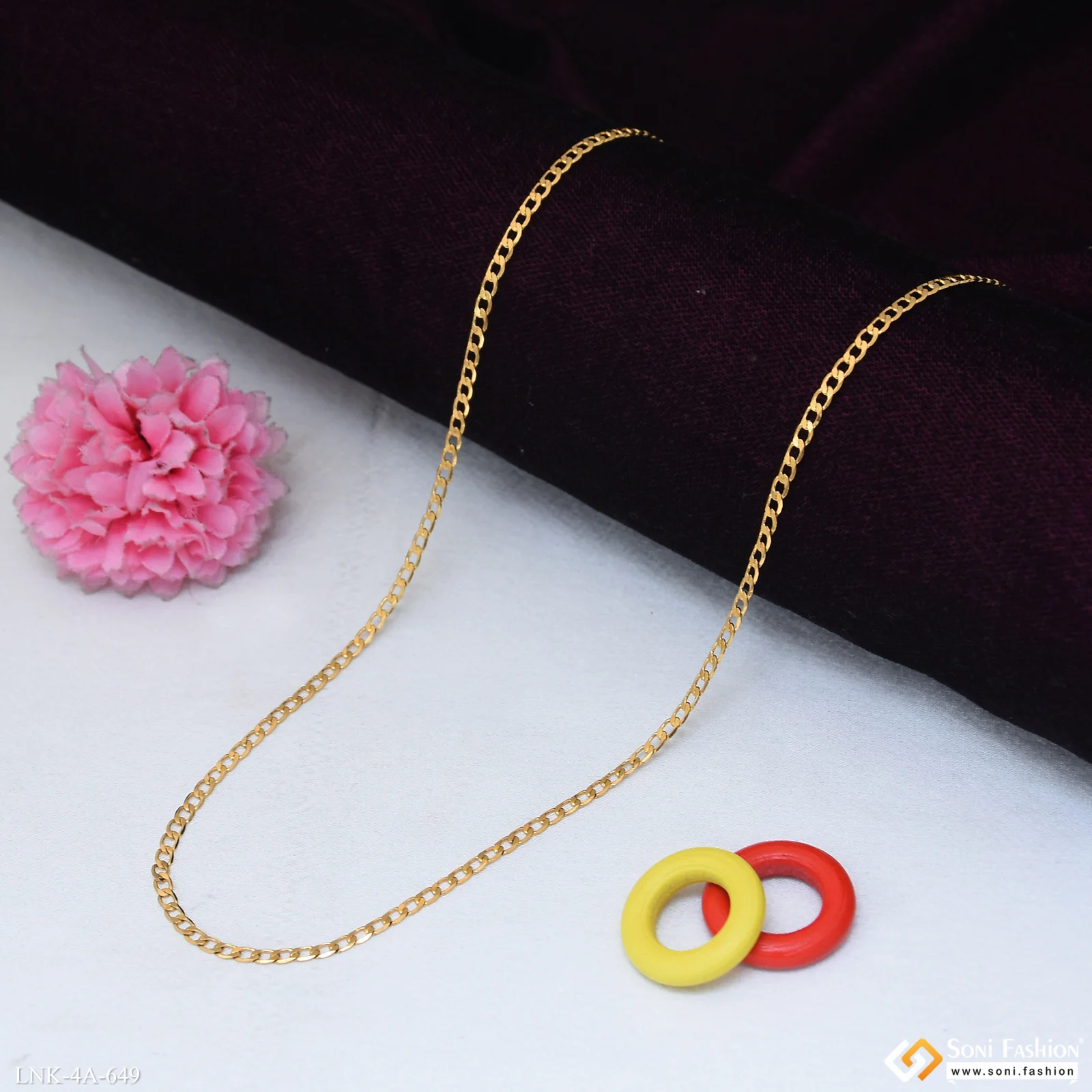 Timeless Tradition Design Gold Plated Chain for Ladies - Style A649 - Image 3
