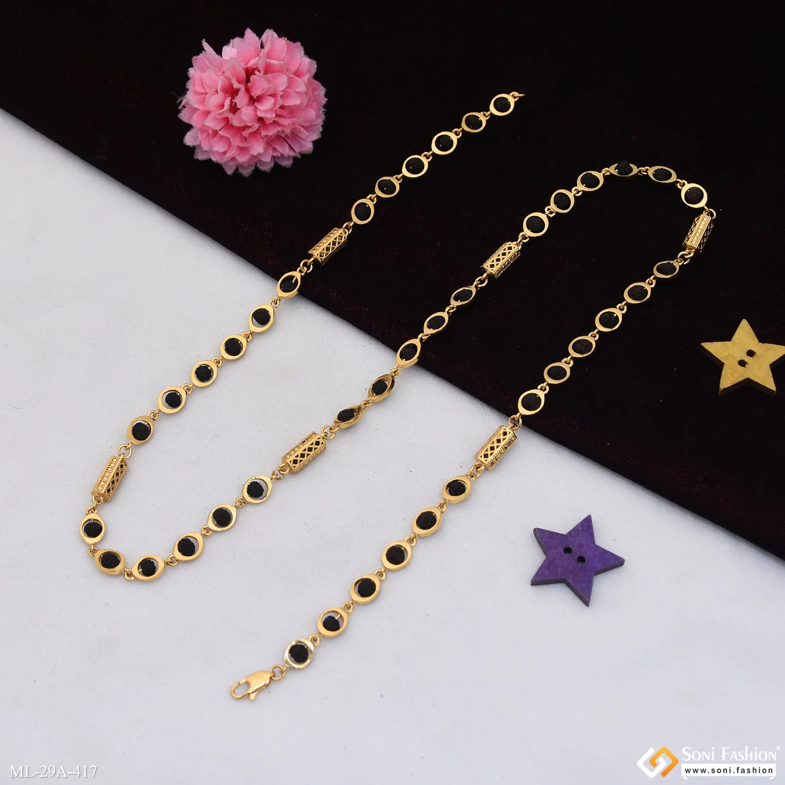 Traditional Design 18k Gold Plated Rudraksha Mala for Men - Style A417 - Image 5