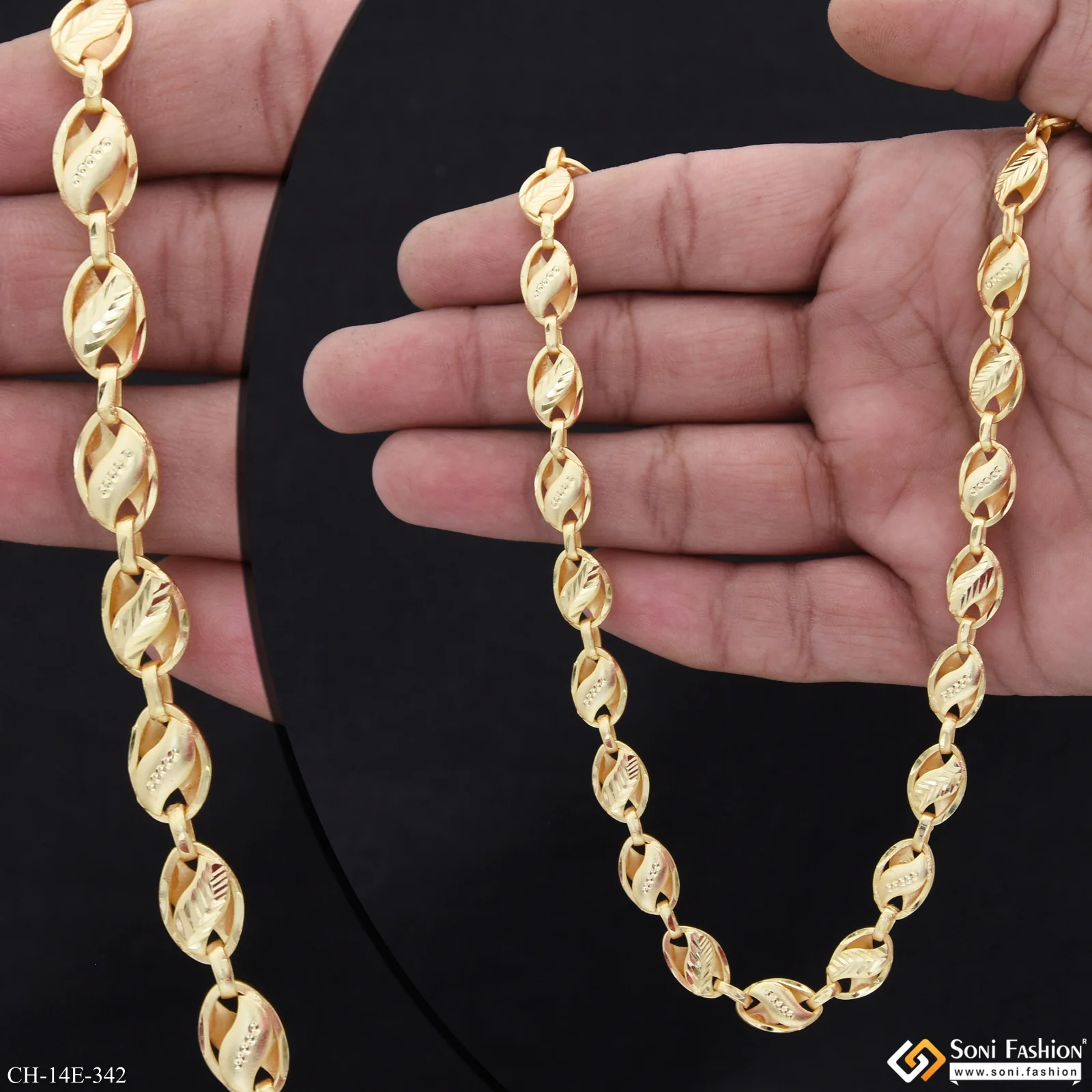 Traditional Design Gold Plated Kohli Chain for Men - Style E342 - Image 2