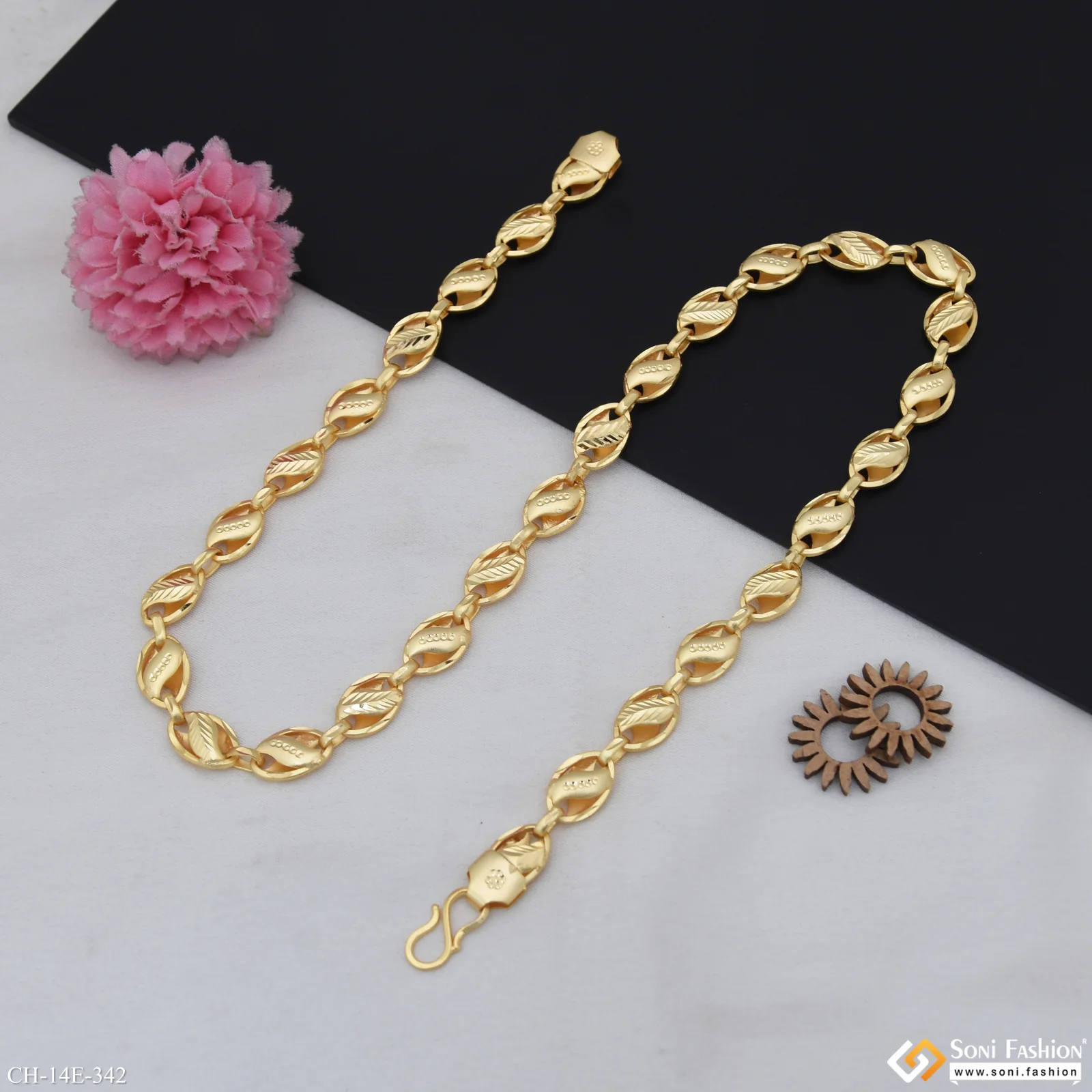 Traditional Design Gold Plated Kohli Chain for Men - Style E342 - Image 5