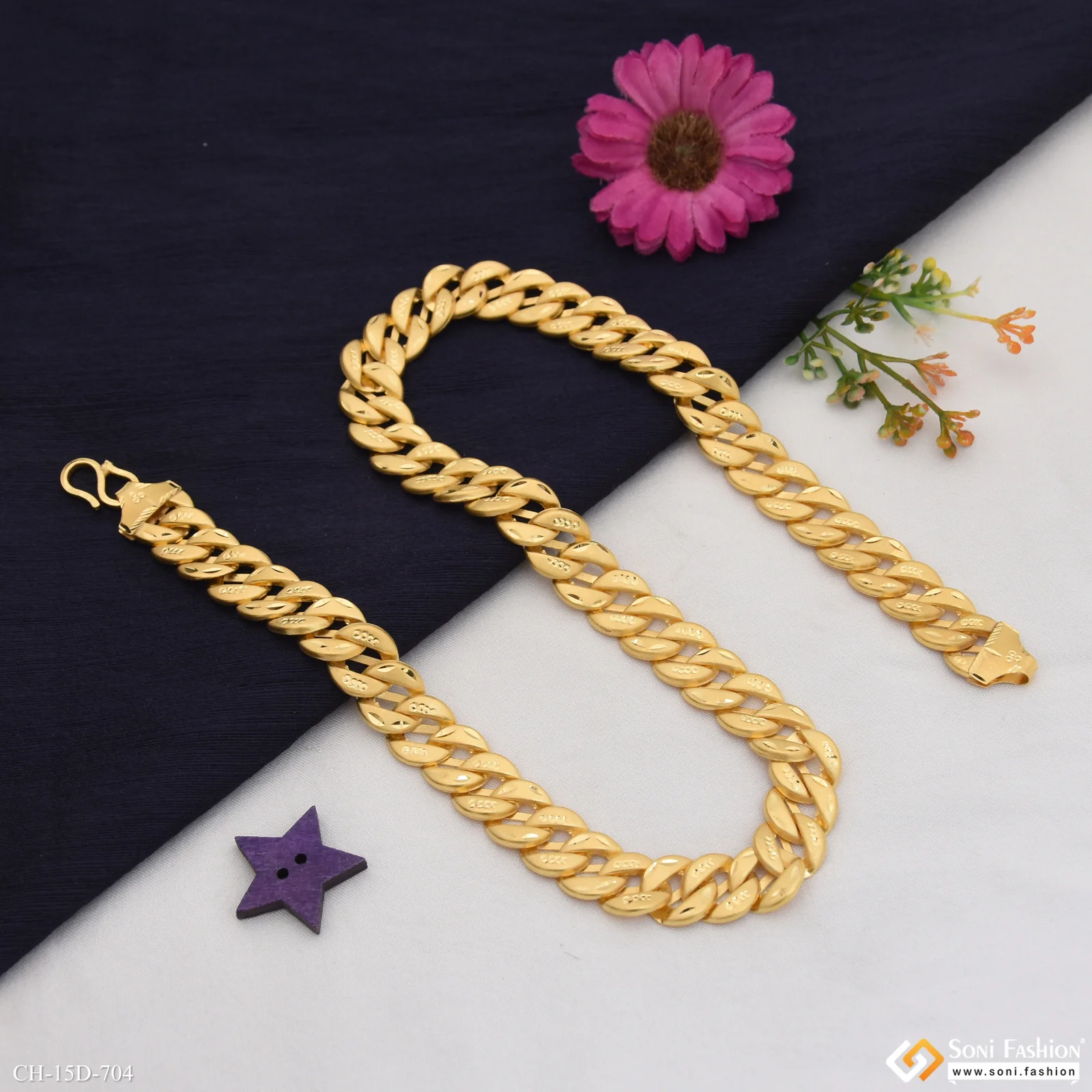 Traditional Design Gold Plated Pokal Chain for Men - Style D704 - Image 4