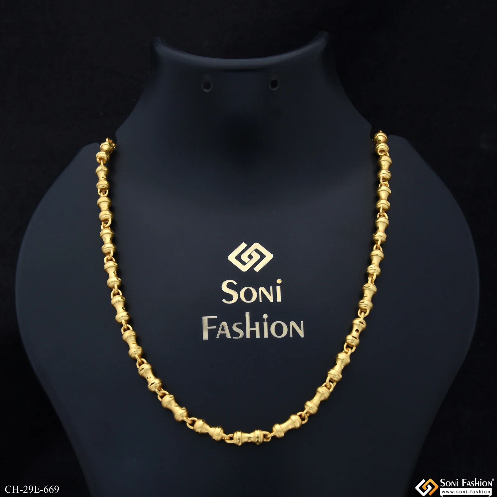 Traditional Rajwadi Popular Design Gold Plated Chain for Men - Style E669