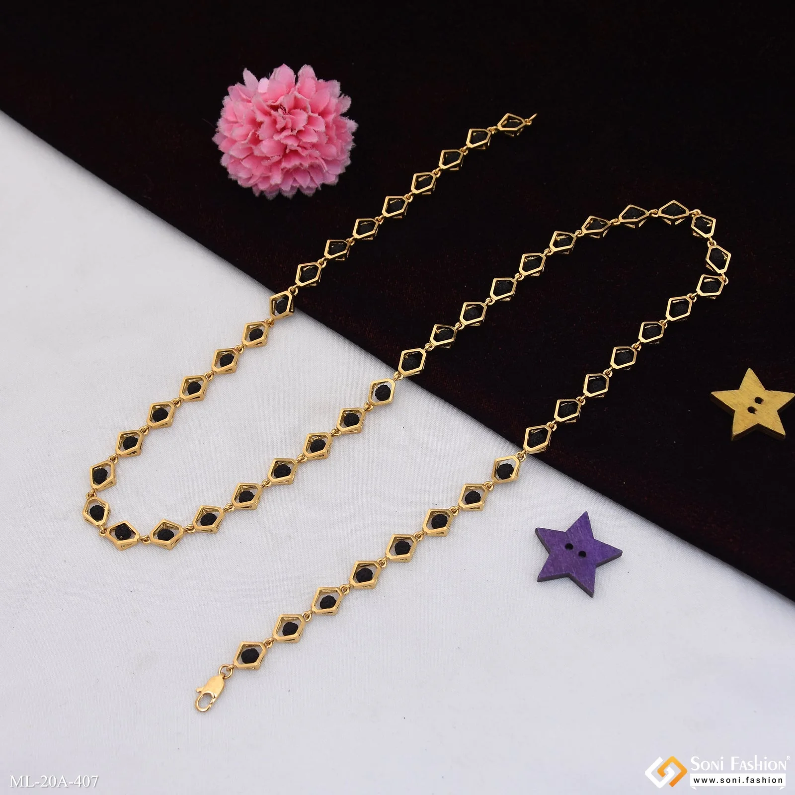 Trending Design 18k Gold Plated Rudraksha Mala for Men - Style A407 - Image 6