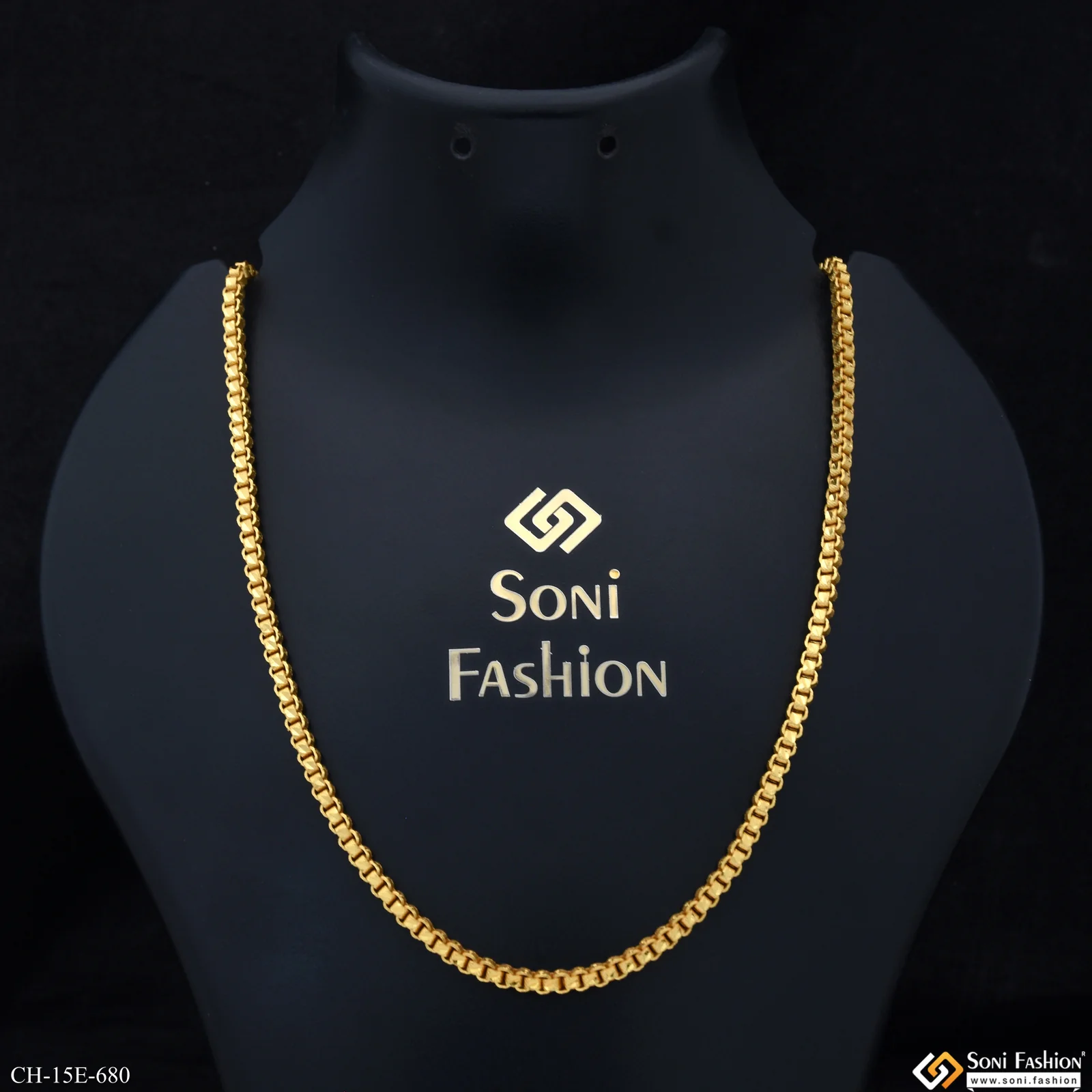 Trending Design Gold Plated Box Chain for Men - Style E680