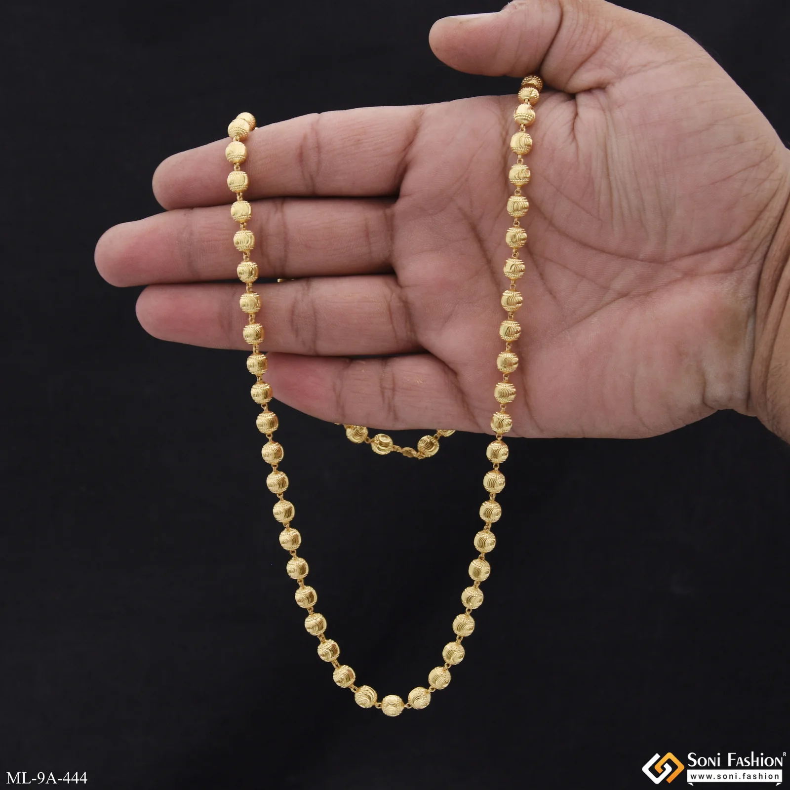 Trending Design Gold Plated Brass Beaded Mala for Men - Style A444 - Image 7