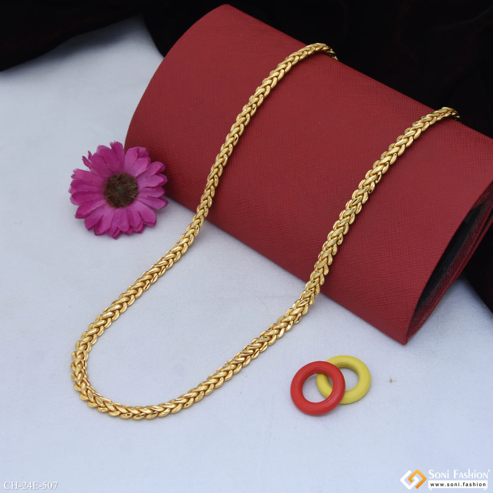 Trending Design Gold Plated Chain for Men - Style E507 - Image 3