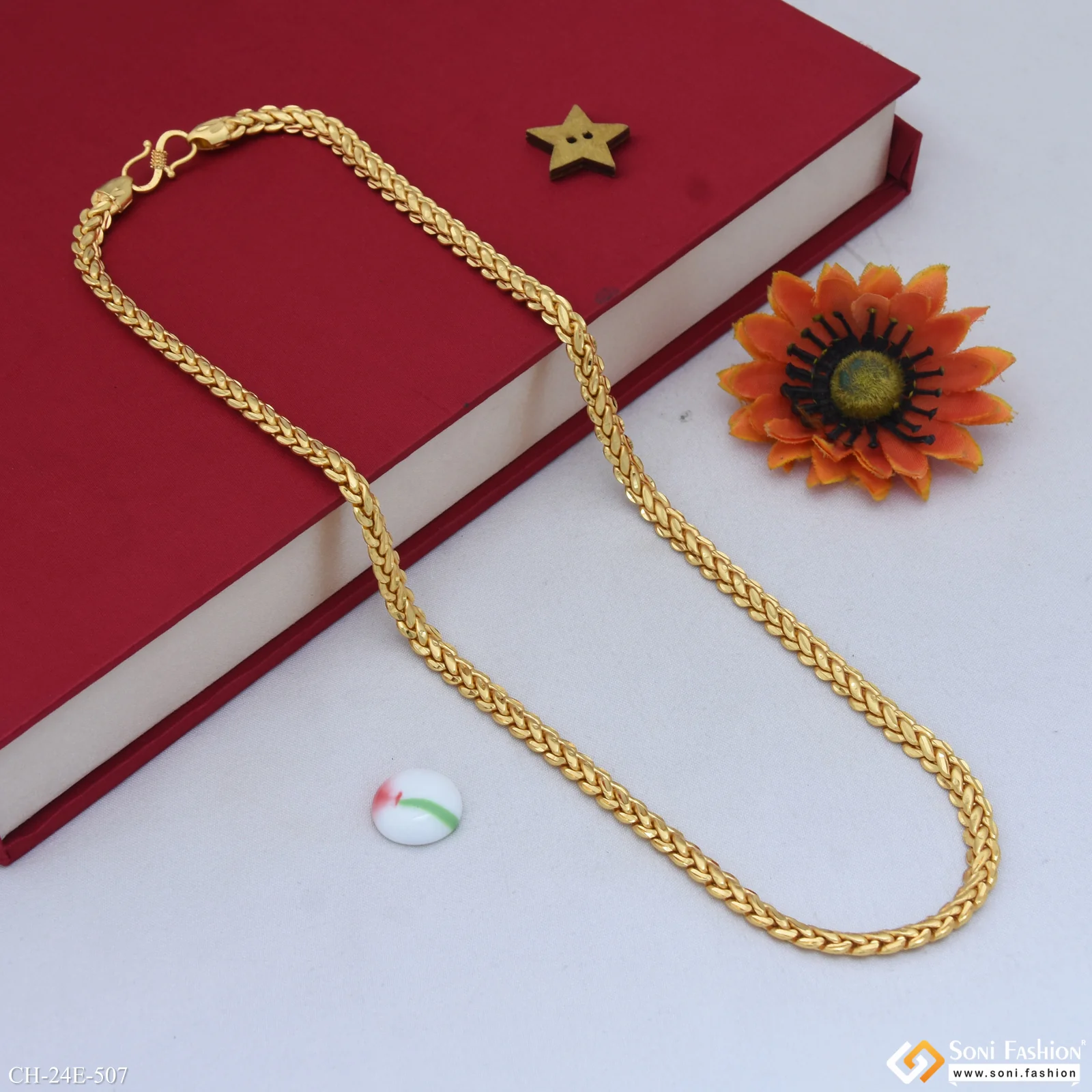 Trending Design Gold Plated Chain for Men - Style E507 - Image 4