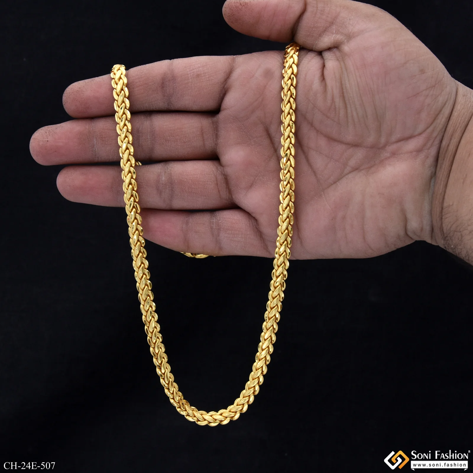 Trending Design Gold Plated Chain for Men - Style E507 - Image 6