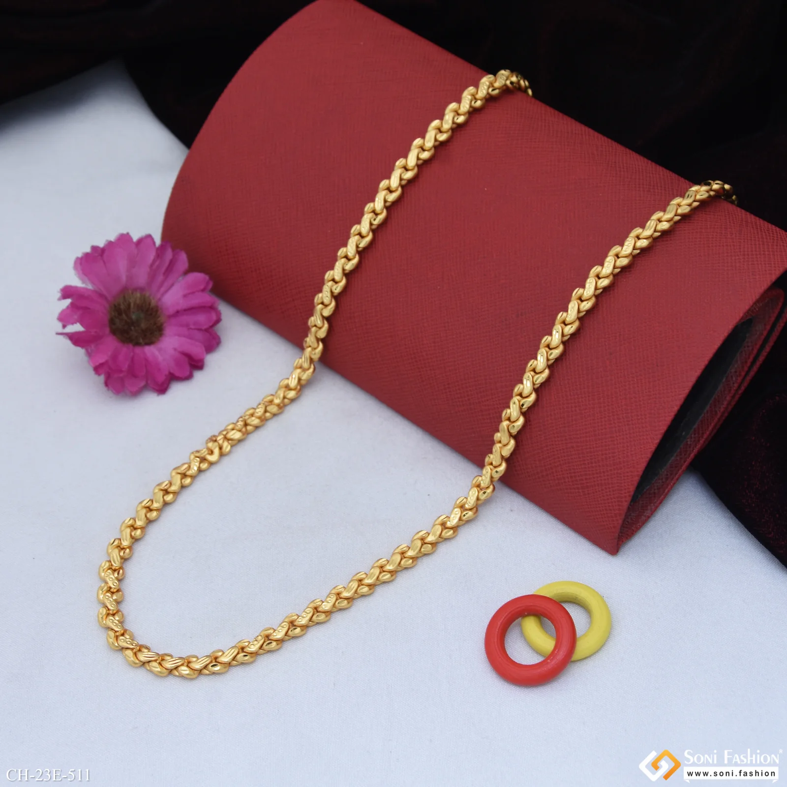 Trending Design Gold Plated Chain for Men - Style E511 - Image 3