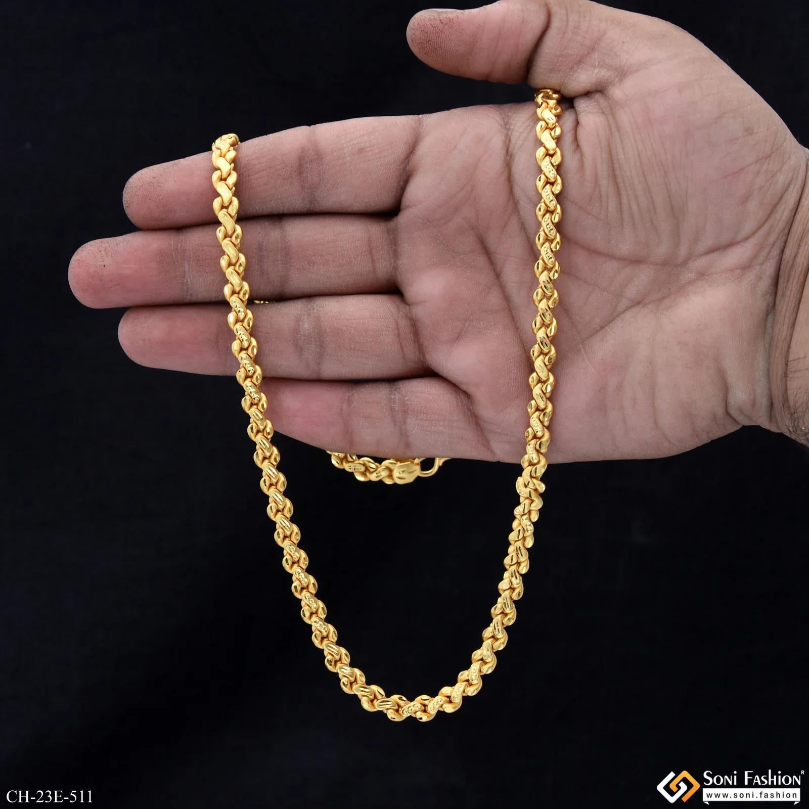 Trending Design Gold Plated Chain for Men - Style E511 - Image 6