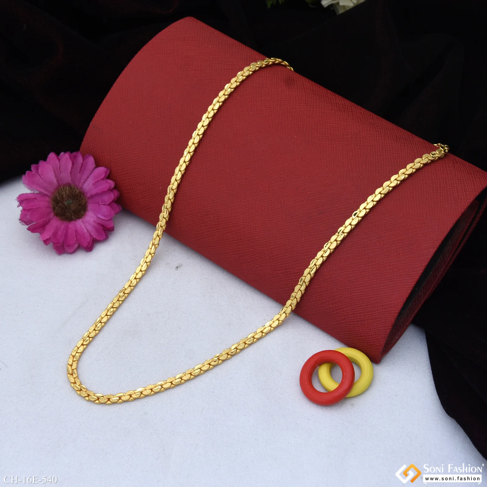 Trending Design Gold Plated Chain for Men - Style E540 - Image 3