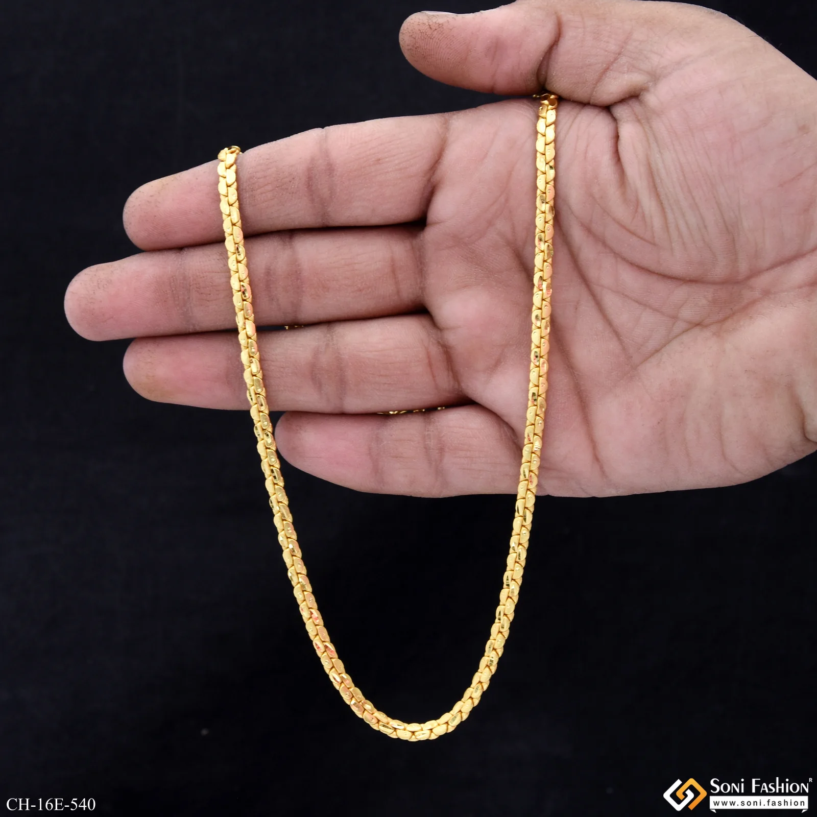 Trending Design Gold Plated Chain for Men - Style E540 - Image 6