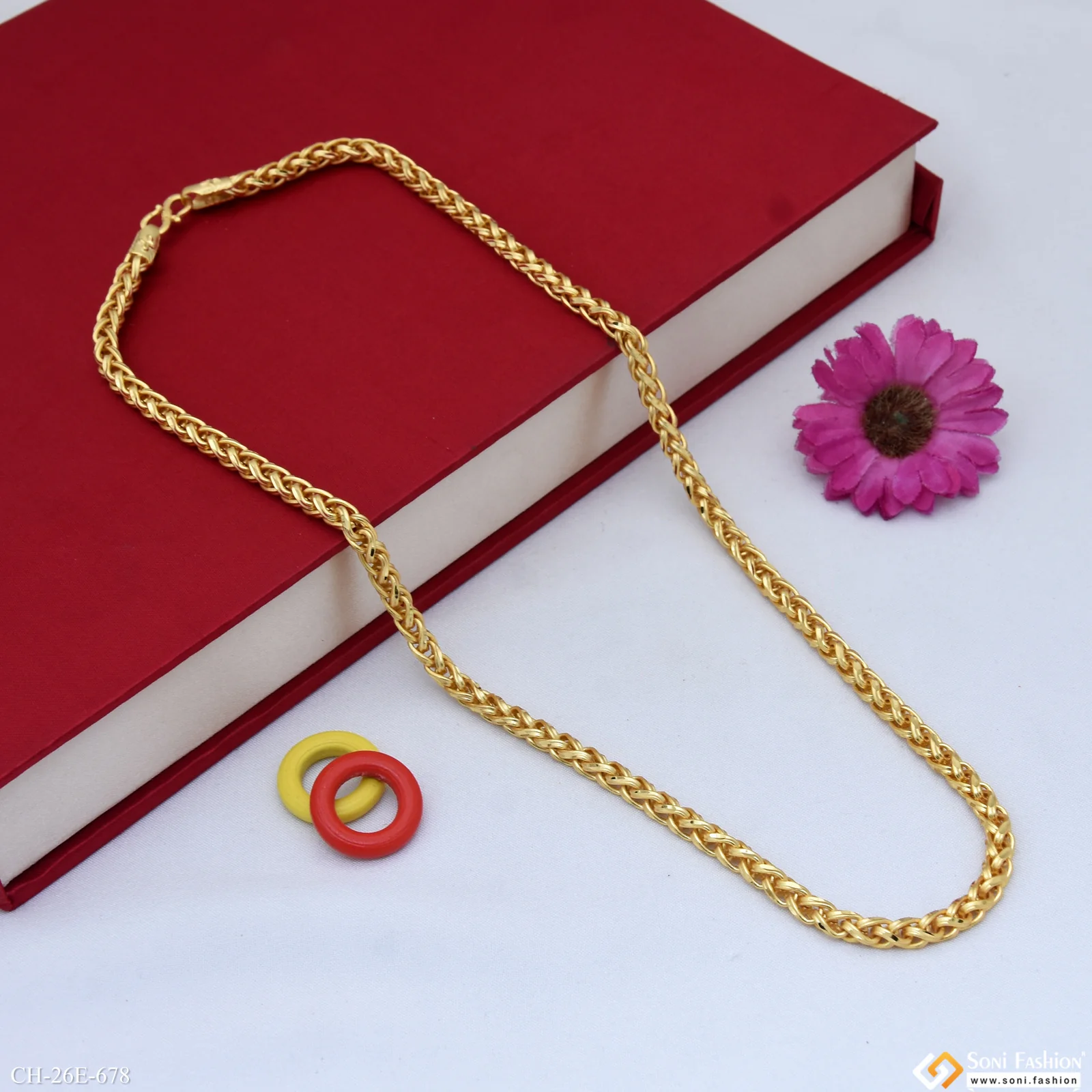 Trending Design Gold Plated Link Chain for Men - Style E678 - Image 4