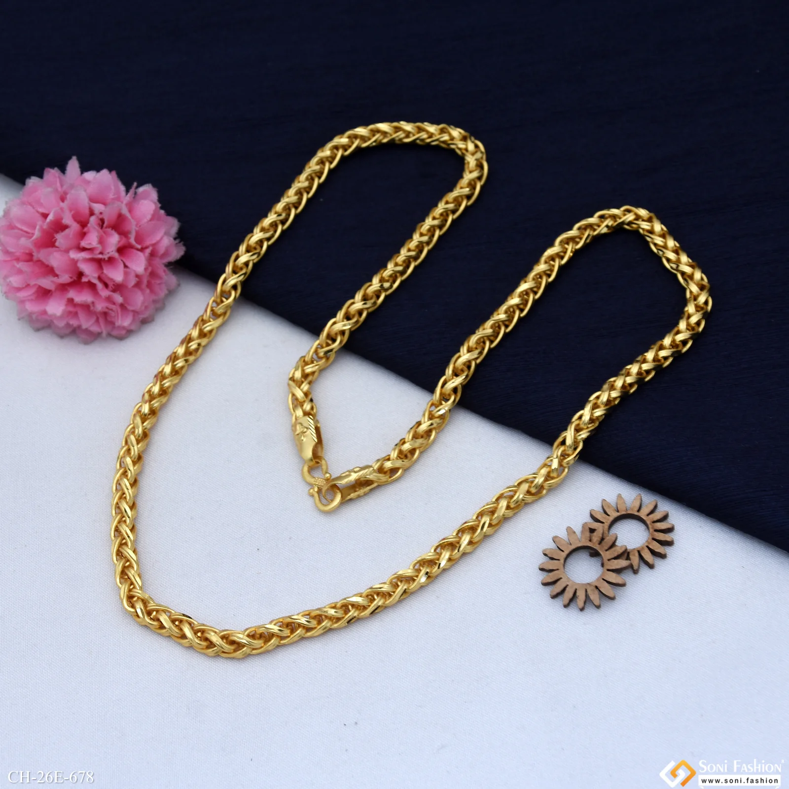 Trending Design Gold Plated Link Chain for Men - Style E678 - Image 5