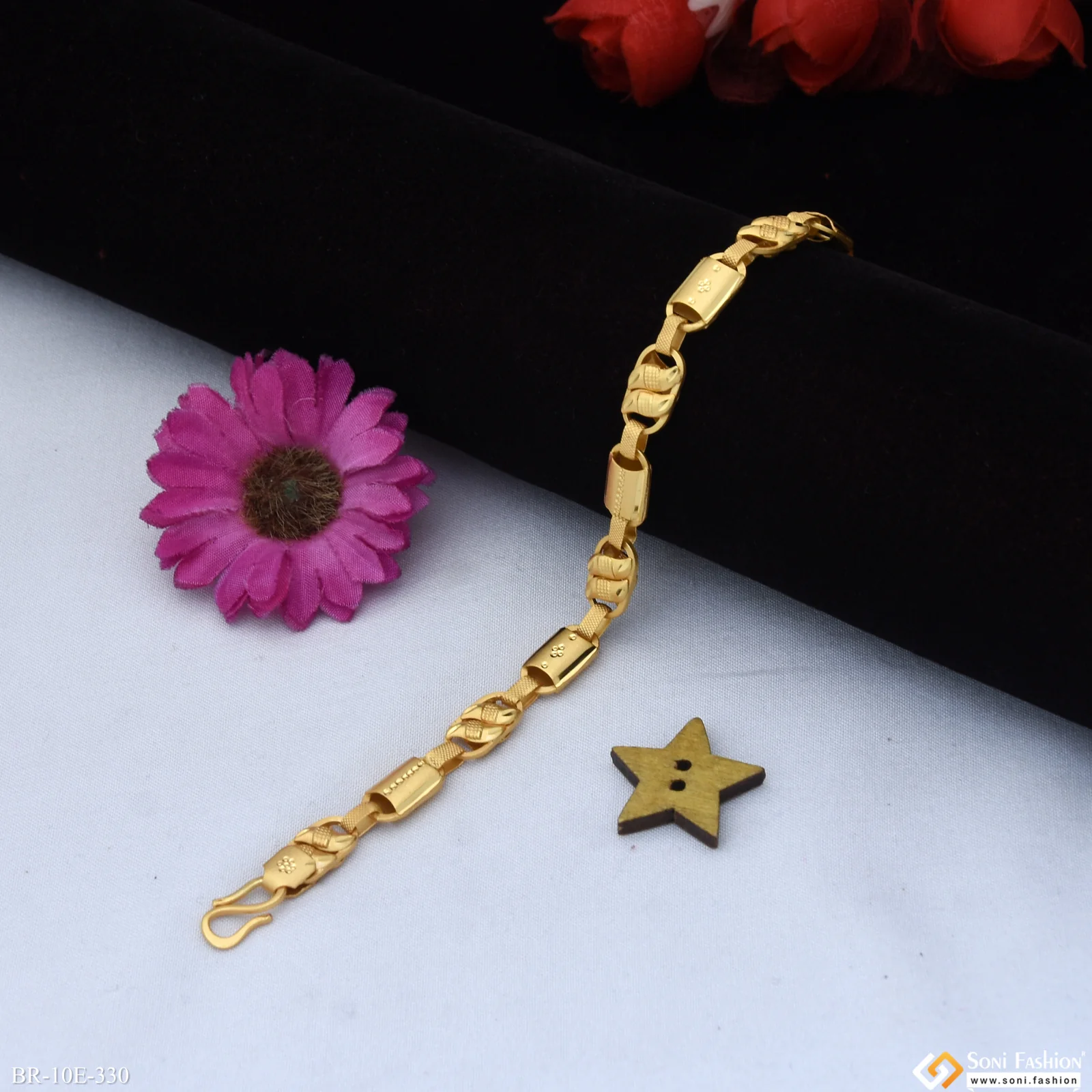 Trending Design Gold Plated Kohli Bracelet for Men - Style E330 - Image 2