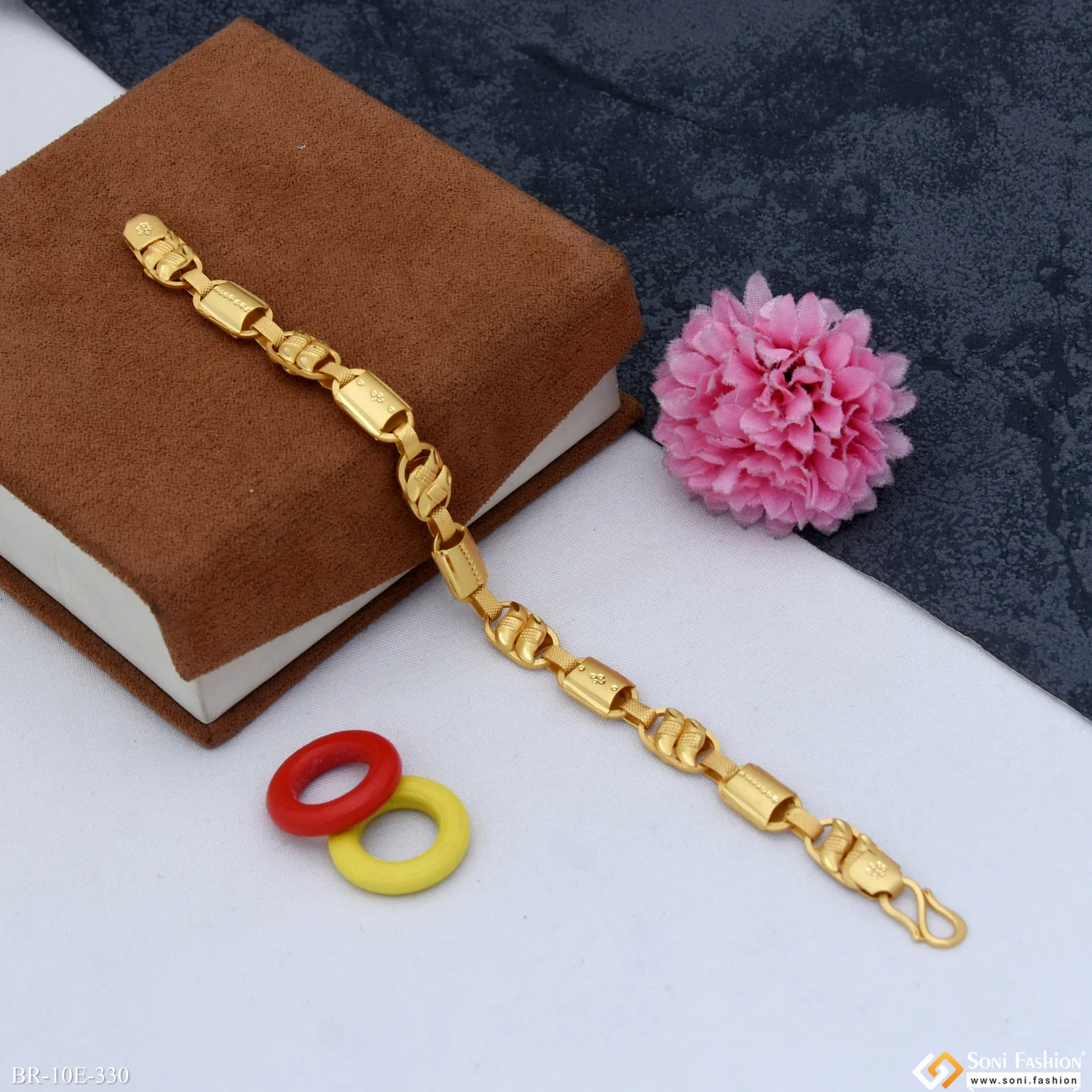 Trending Design Gold Plated Kohli Bracelet for Men - Style E330 - Image 3