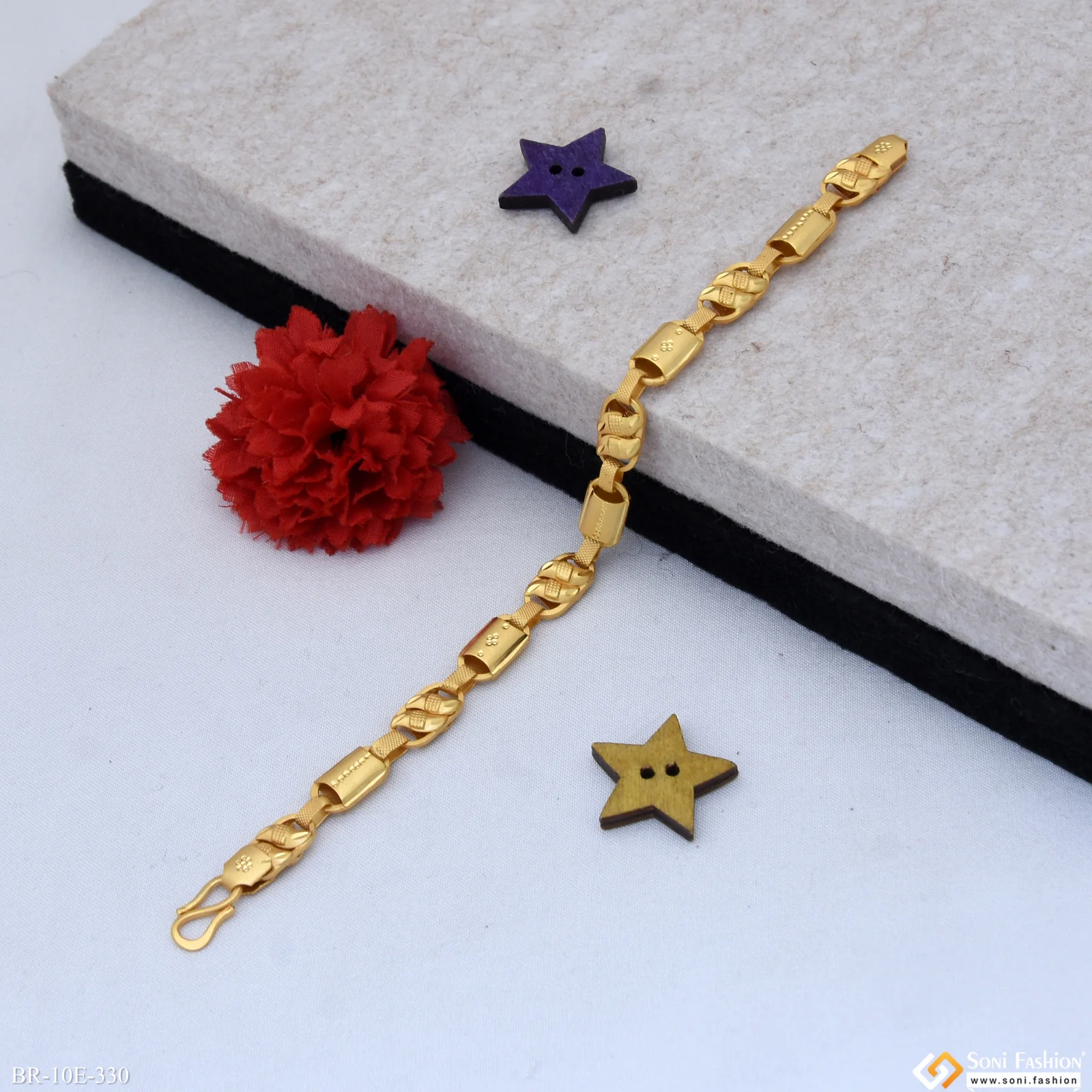 Trending Design Gold Plated Kohli Bracelet for Men - Style E330 - Image 4