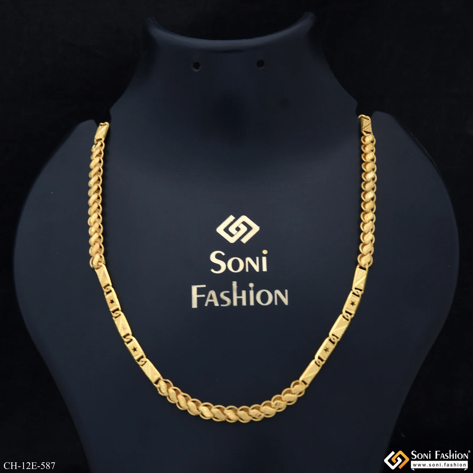 Trending Design Gold Plated Kohli Nawabi Chain for Men - Style E587