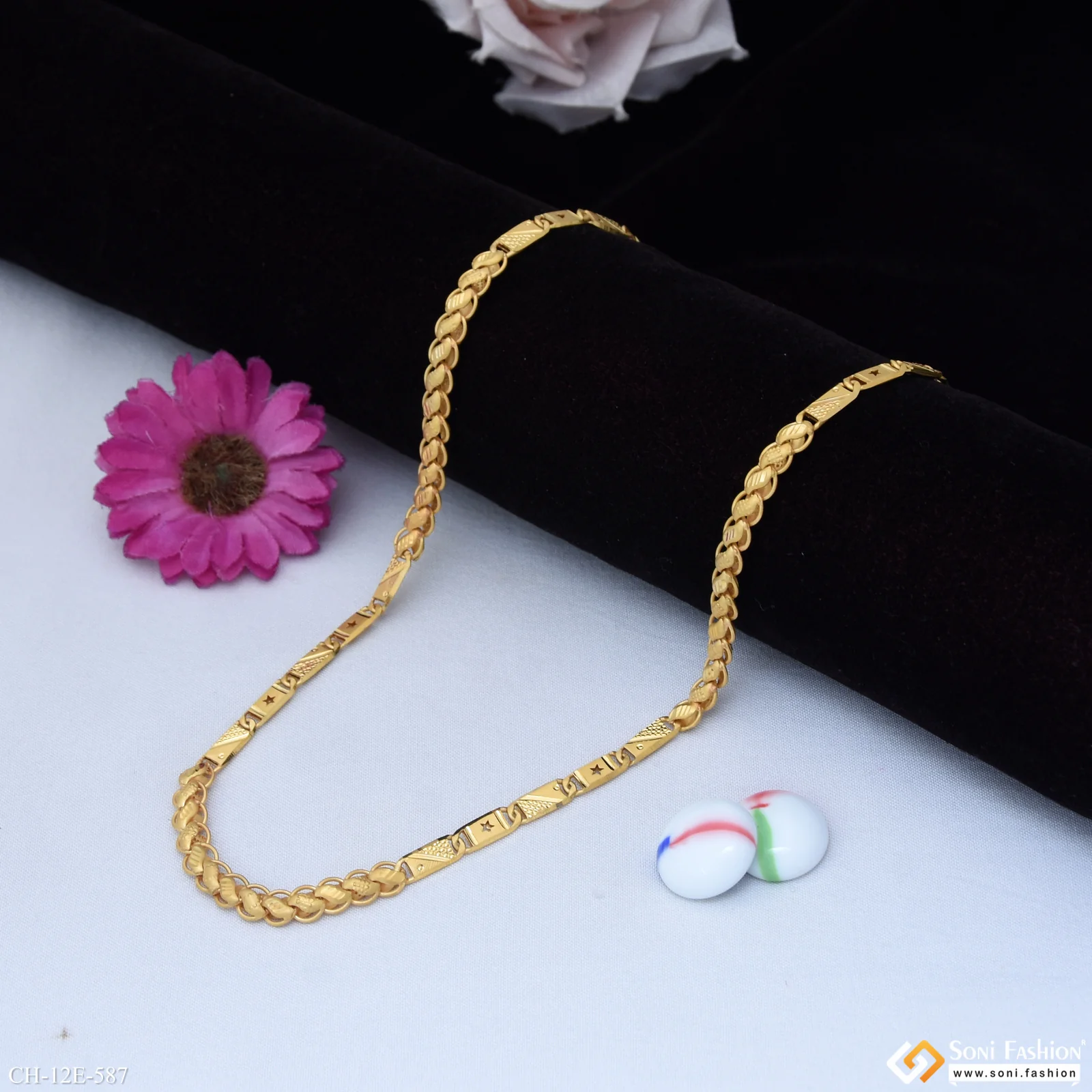 Trending Design Gold Plated Kohli Nawabi Chain for Men - Style E587 - Image 5