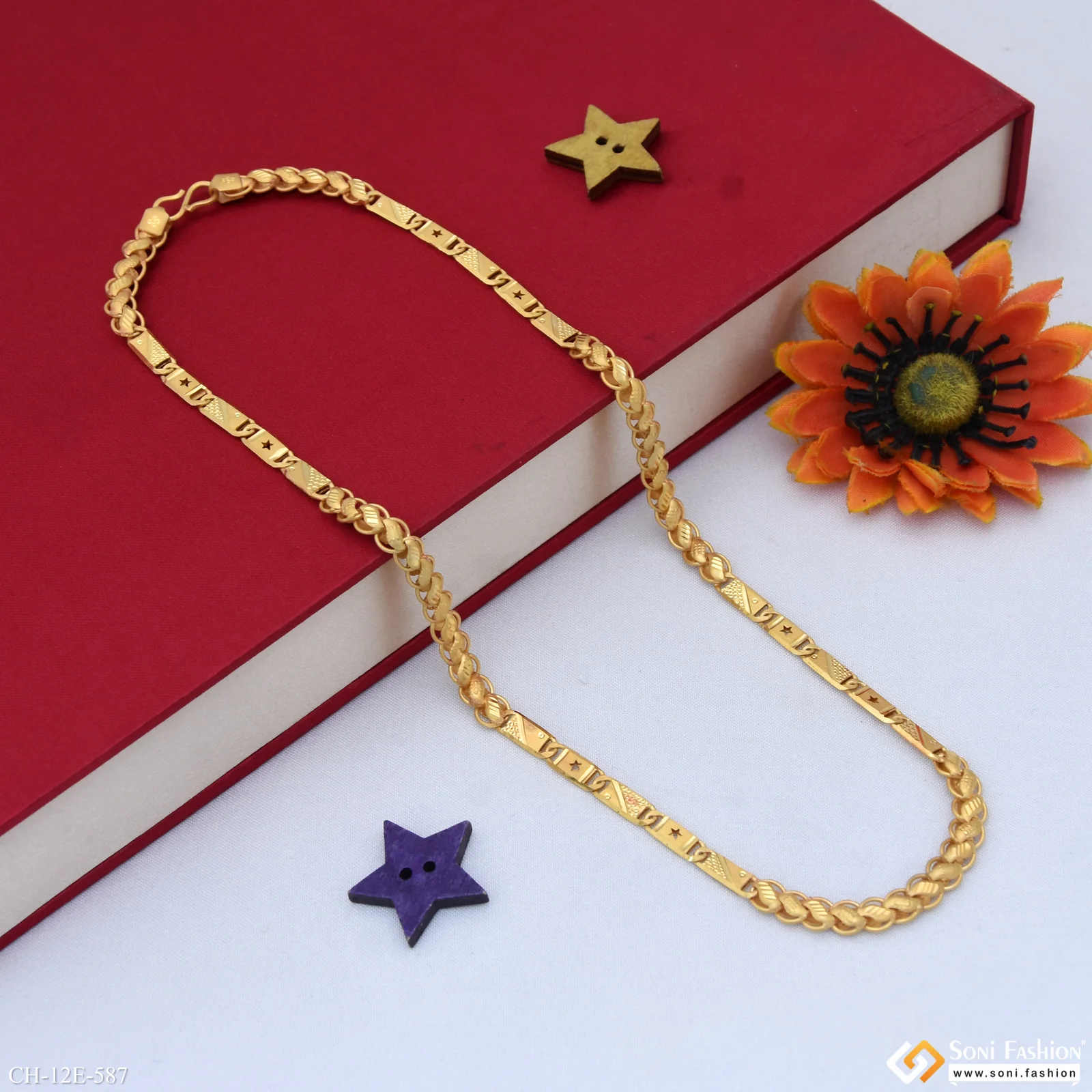 Trending Design Gold Plated Kohli Nawabi Chain for Men - Style E587 - Image 6
