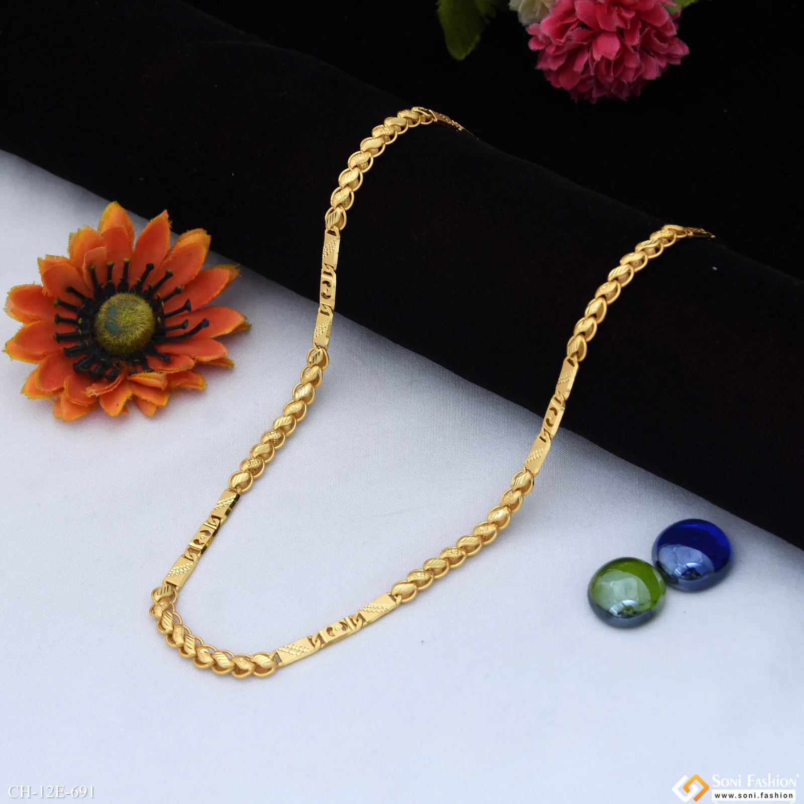Trending Design Gold Plated Kohli Nawabi Chain for Men - Style E691 - Image 5