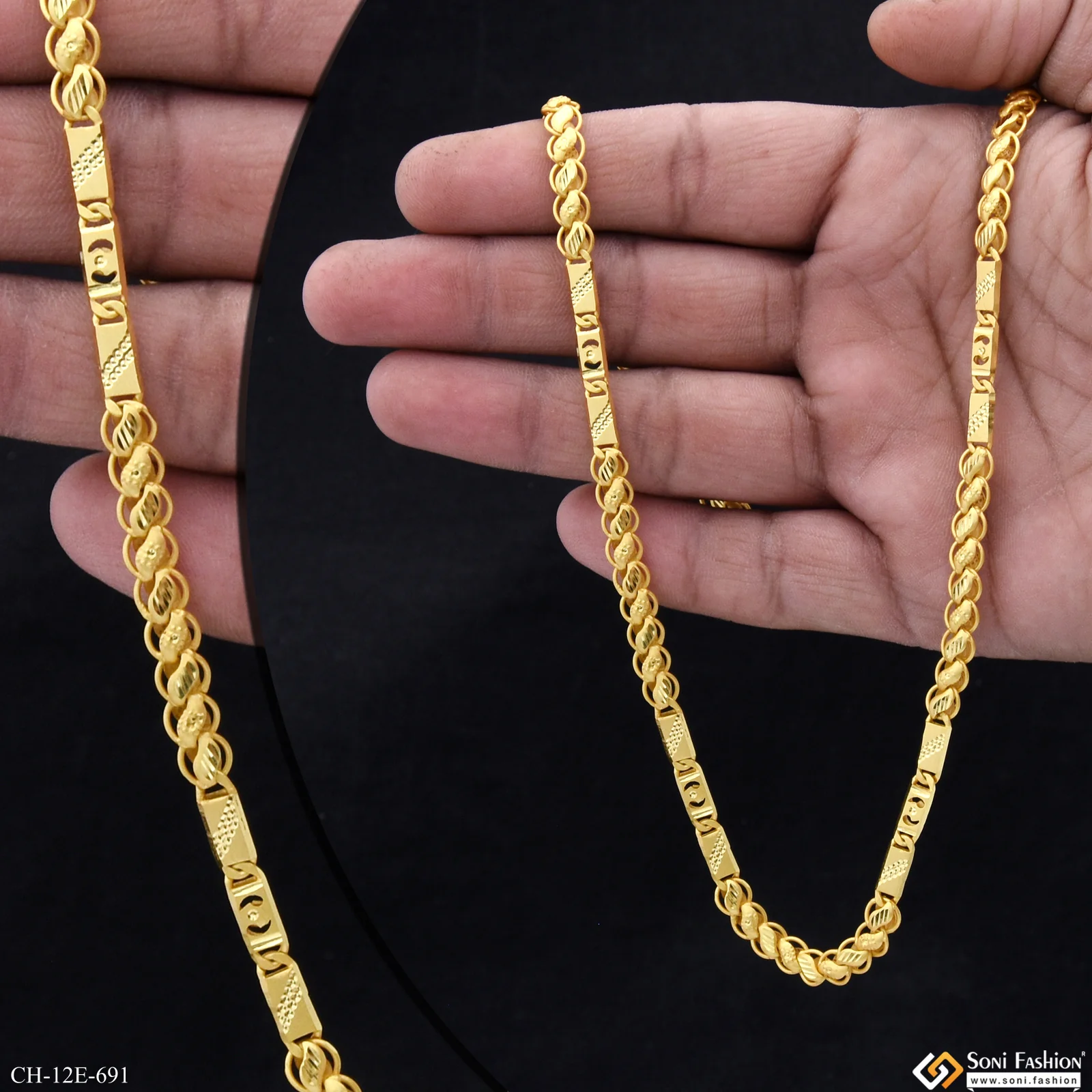 Trending Design Gold Plated Kohli Nawabi Chain for Men - Style E691 - Image 6