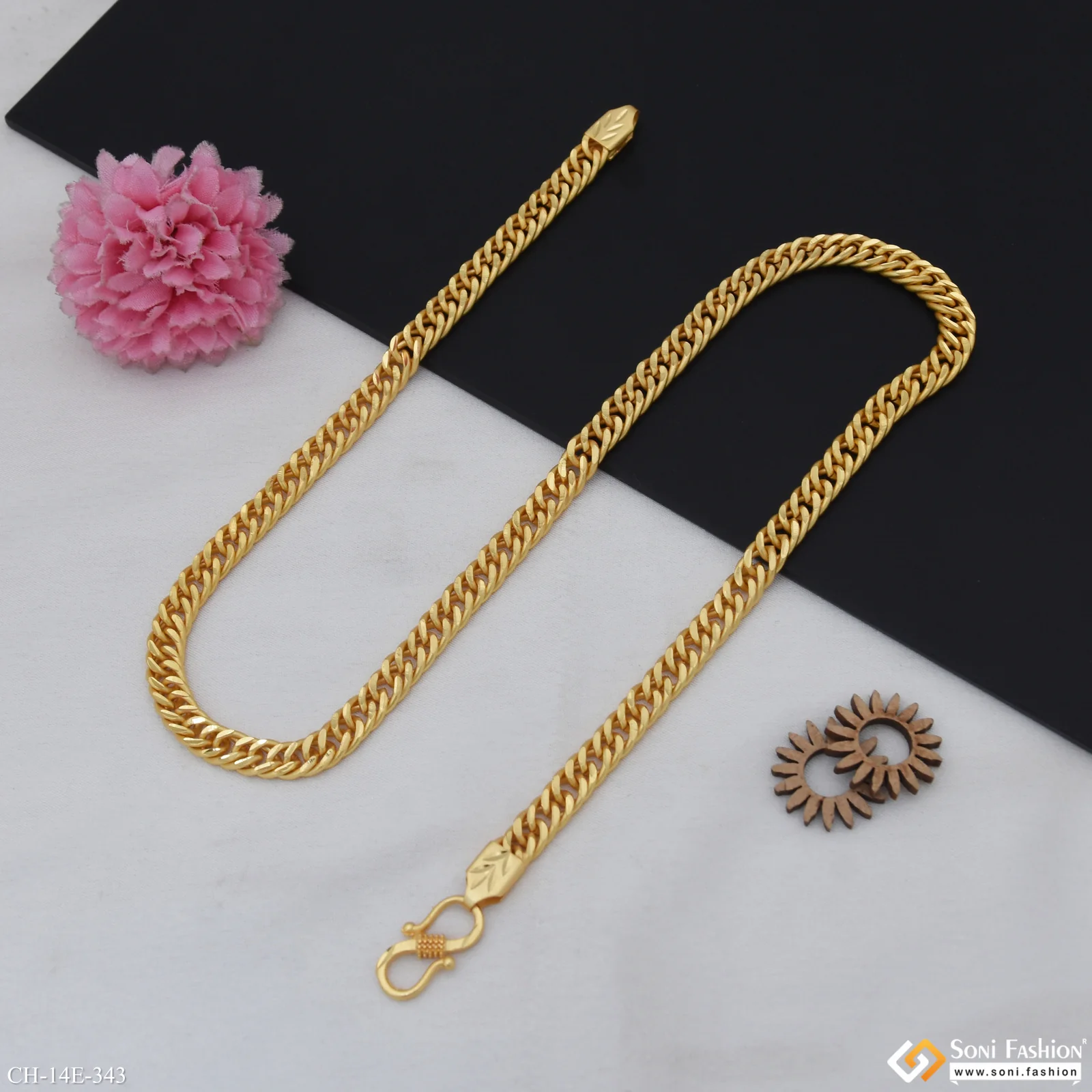 Trending Design Gold Plated Link Chain for Men - Style E343 - Image 5