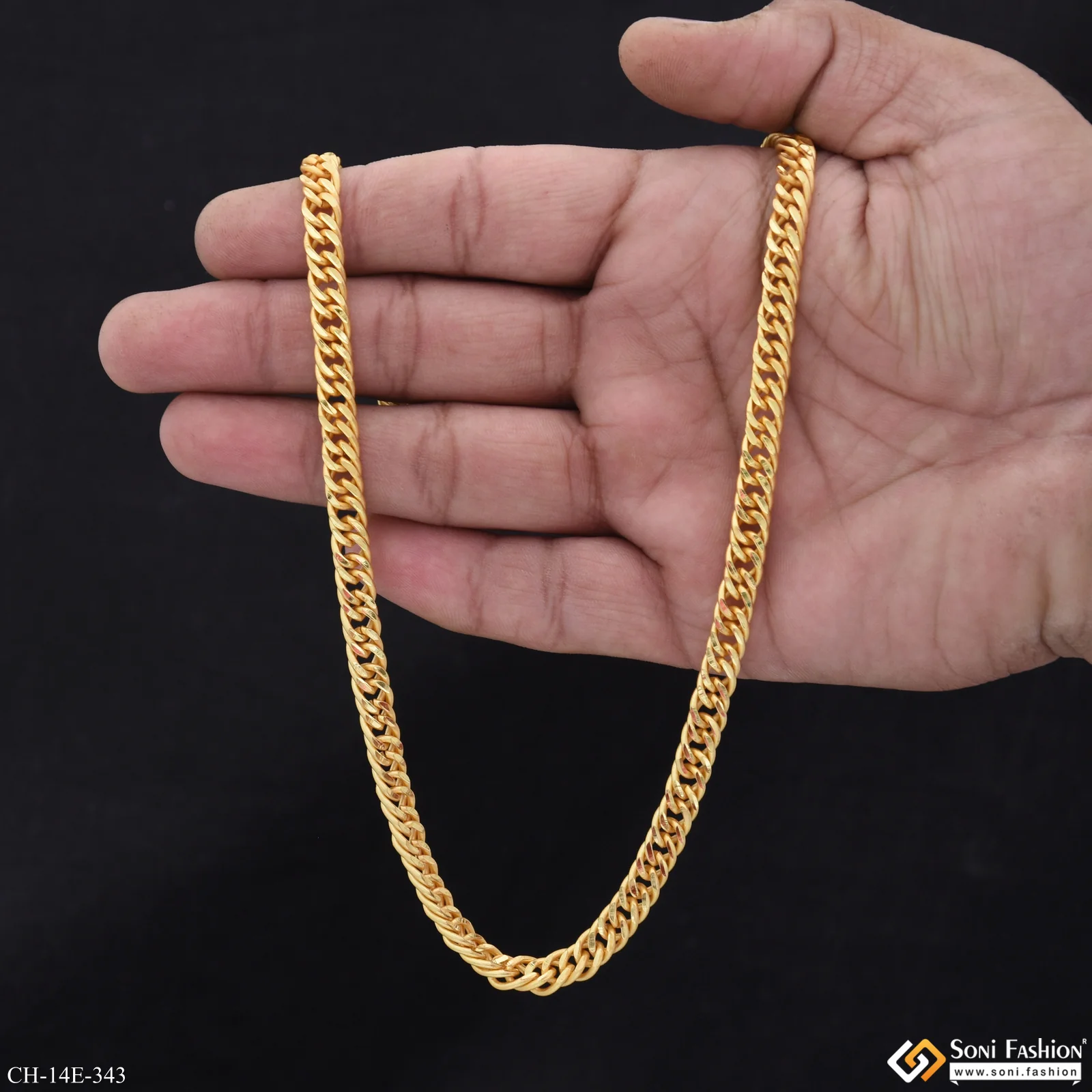 Trending Design Gold Plated Link Chain for Men - Style E343 - Image 6