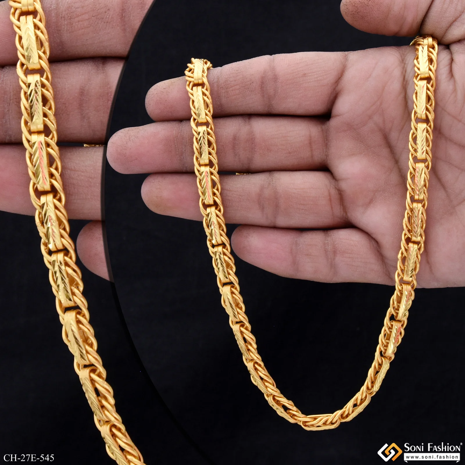 Trending Design Gold Plated Link Chain for Men - Style E545 - Image 2