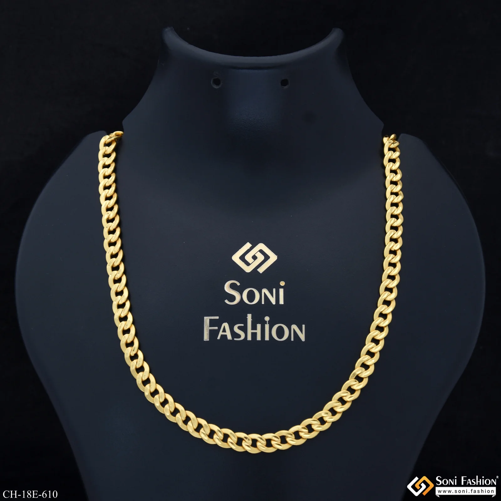 Trending Design Gold Plated Link Chain for Men - Style E610