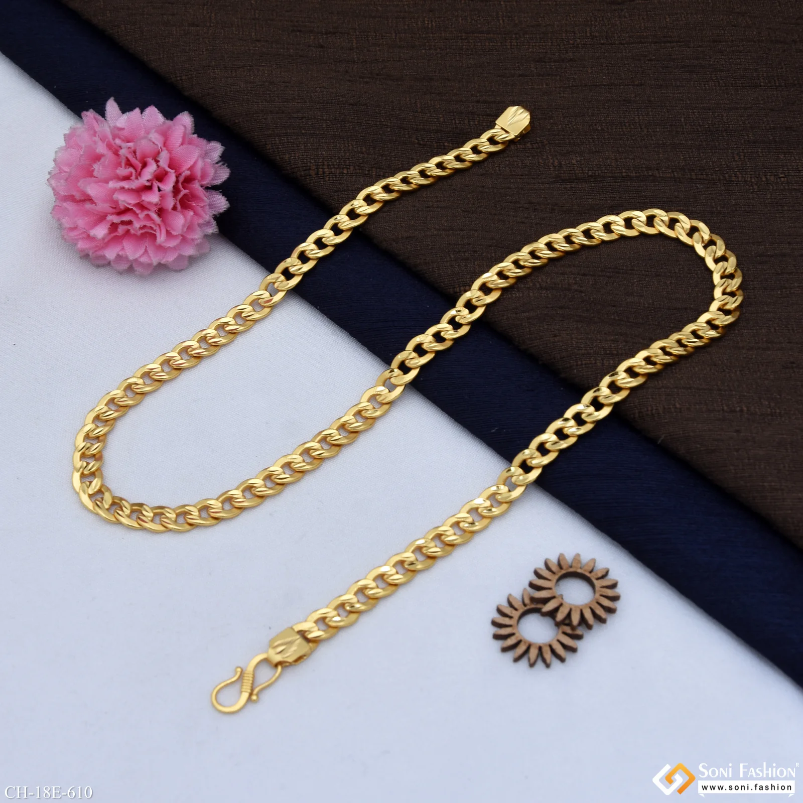 Trending Design Gold Plated Link Chain for Men - Style E610 - Image 5