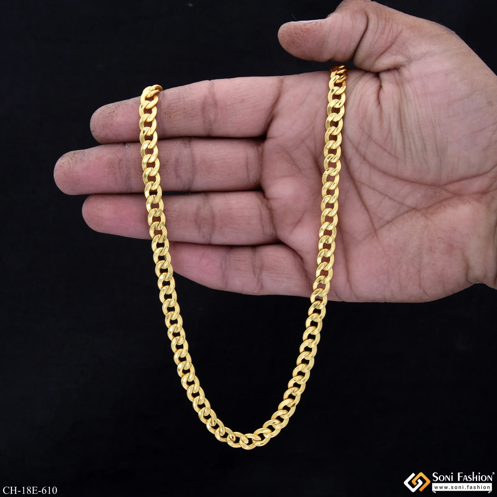 Trending Design Gold Plated Link Chain for Men - Style E610 - Image 6