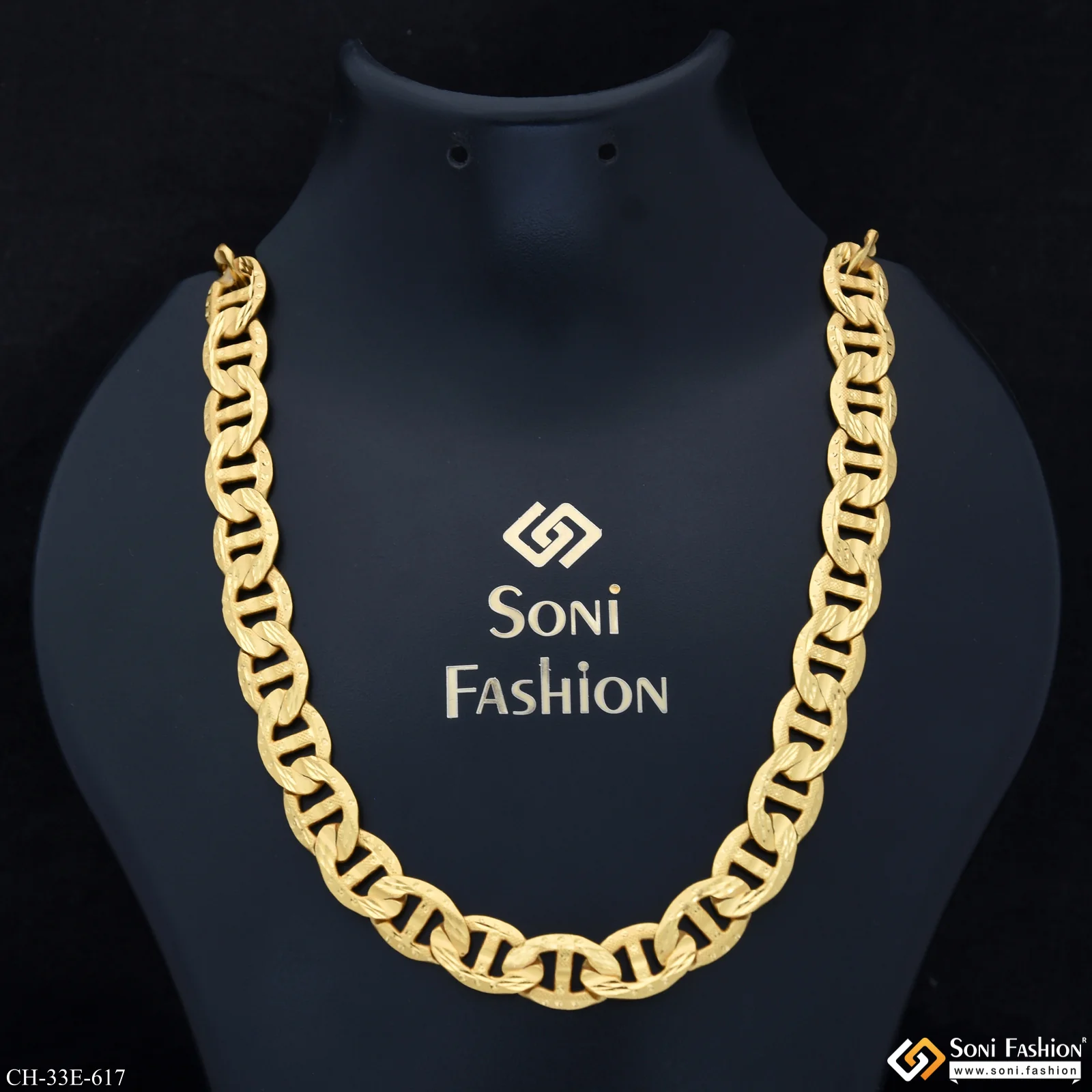 Trending Design Gold Plated Link Chain for Men - Style E617
