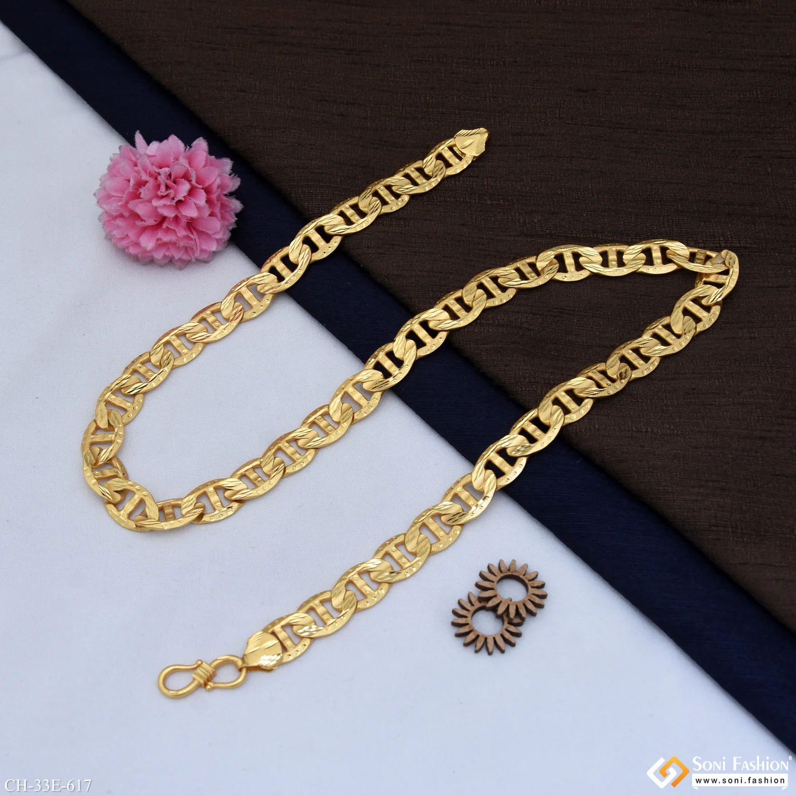 Trending Design Gold Plated Link Chain for Men - Style E617 - Image 5