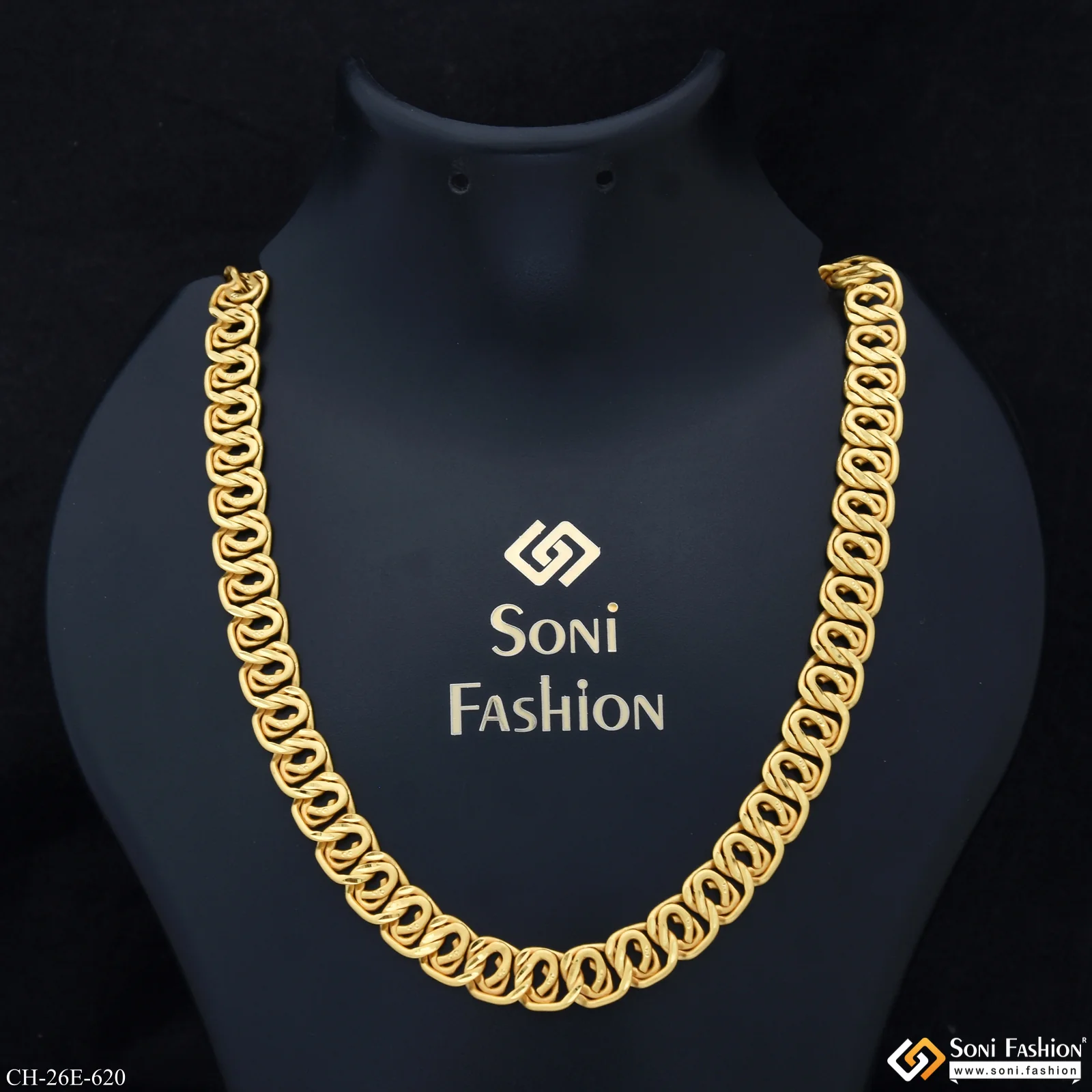 Trending Design Gold Plated Link Chain for Men - Style E620