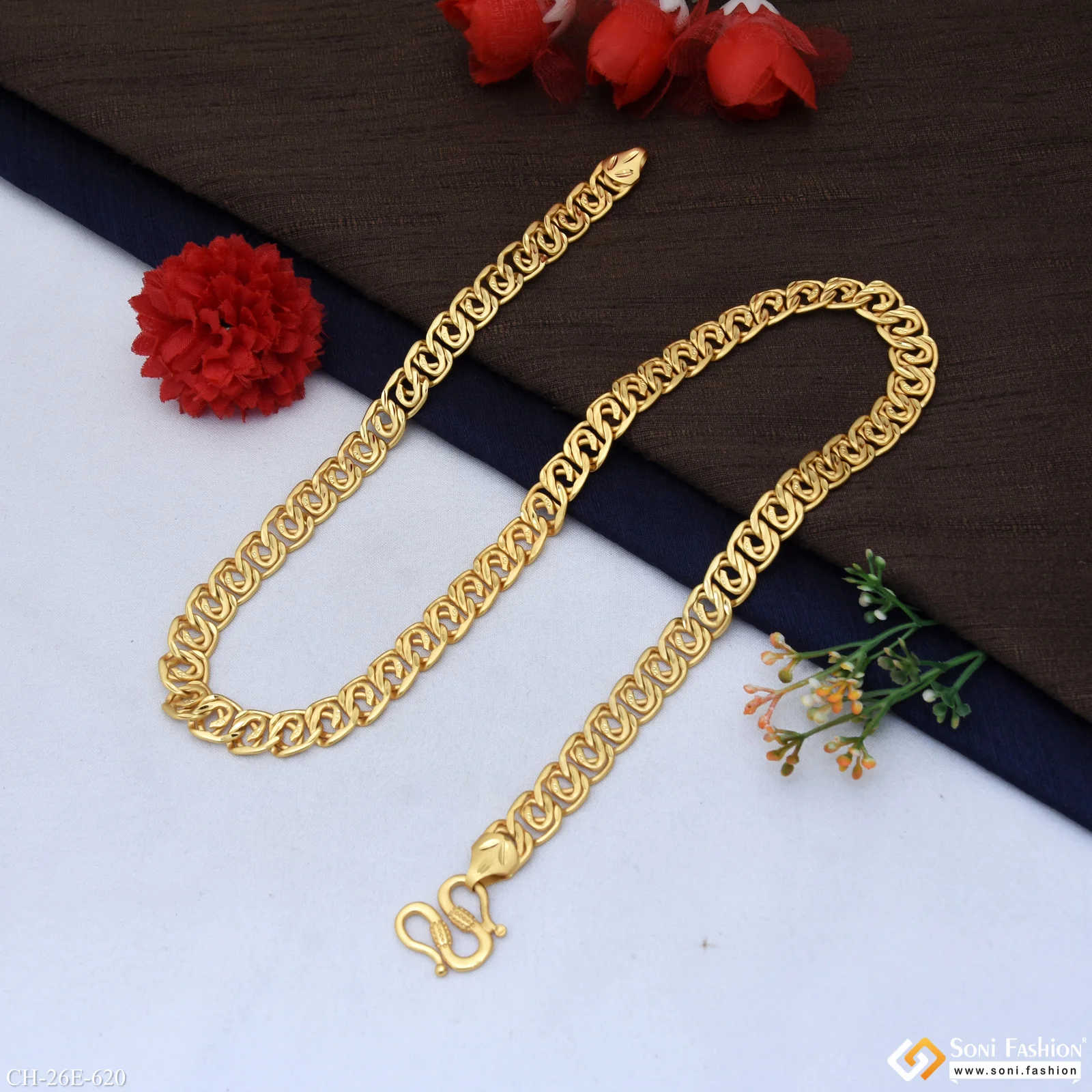 Trending Design Gold Plated Link Chain for Men - Style E620 - Image 5