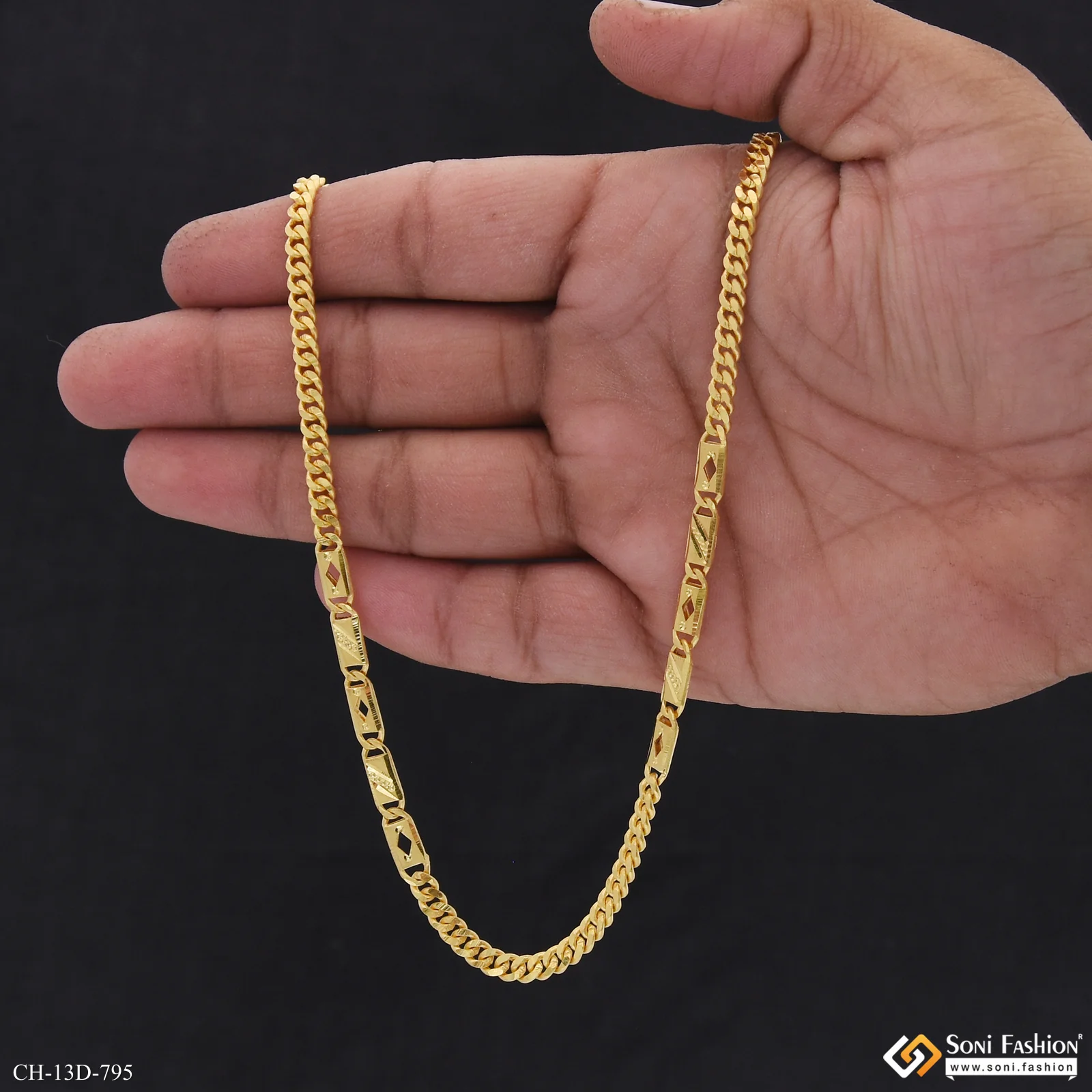 Trending Design Gold Plated Link Nawabi for Men - Style D795 - Image 2