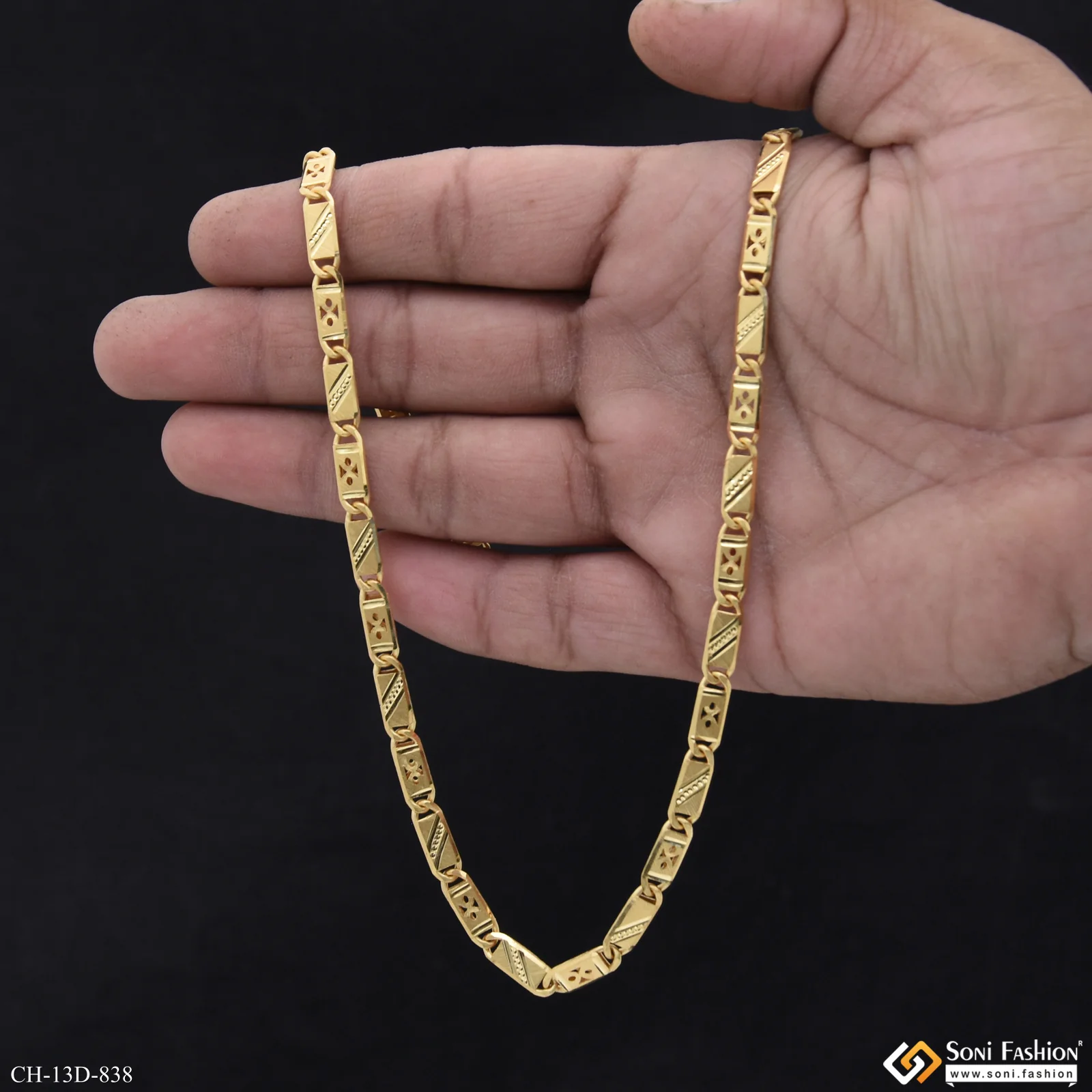 Trending Design Gold Plated Nawabi Chain for Men - Style D838 - Image 2