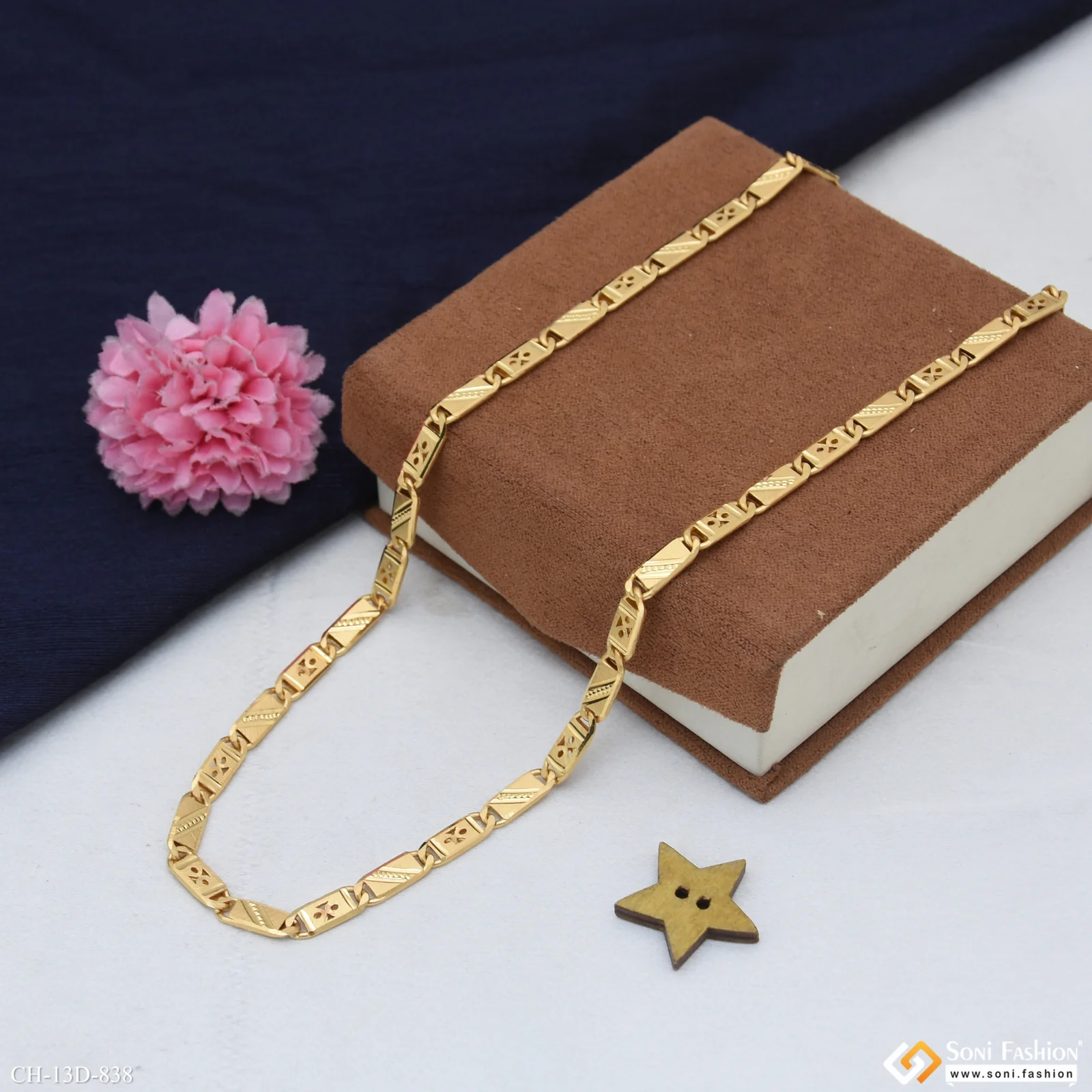 Trending Design Gold Plated Nawabi Chain for Men - Style D838 - Image 3