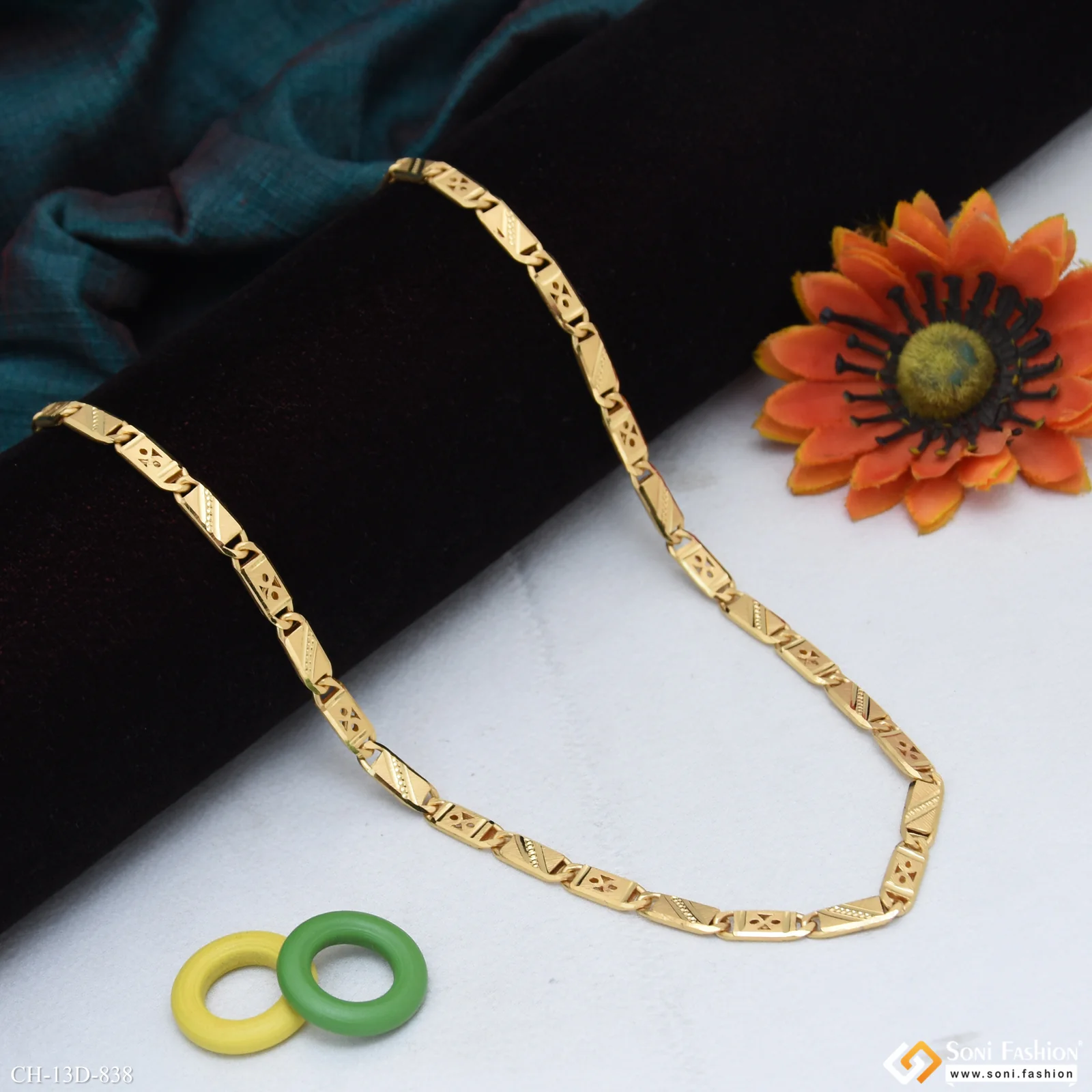 Trending Design Gold Plated Nawabi Chain for Men - Style D838 - Image 5