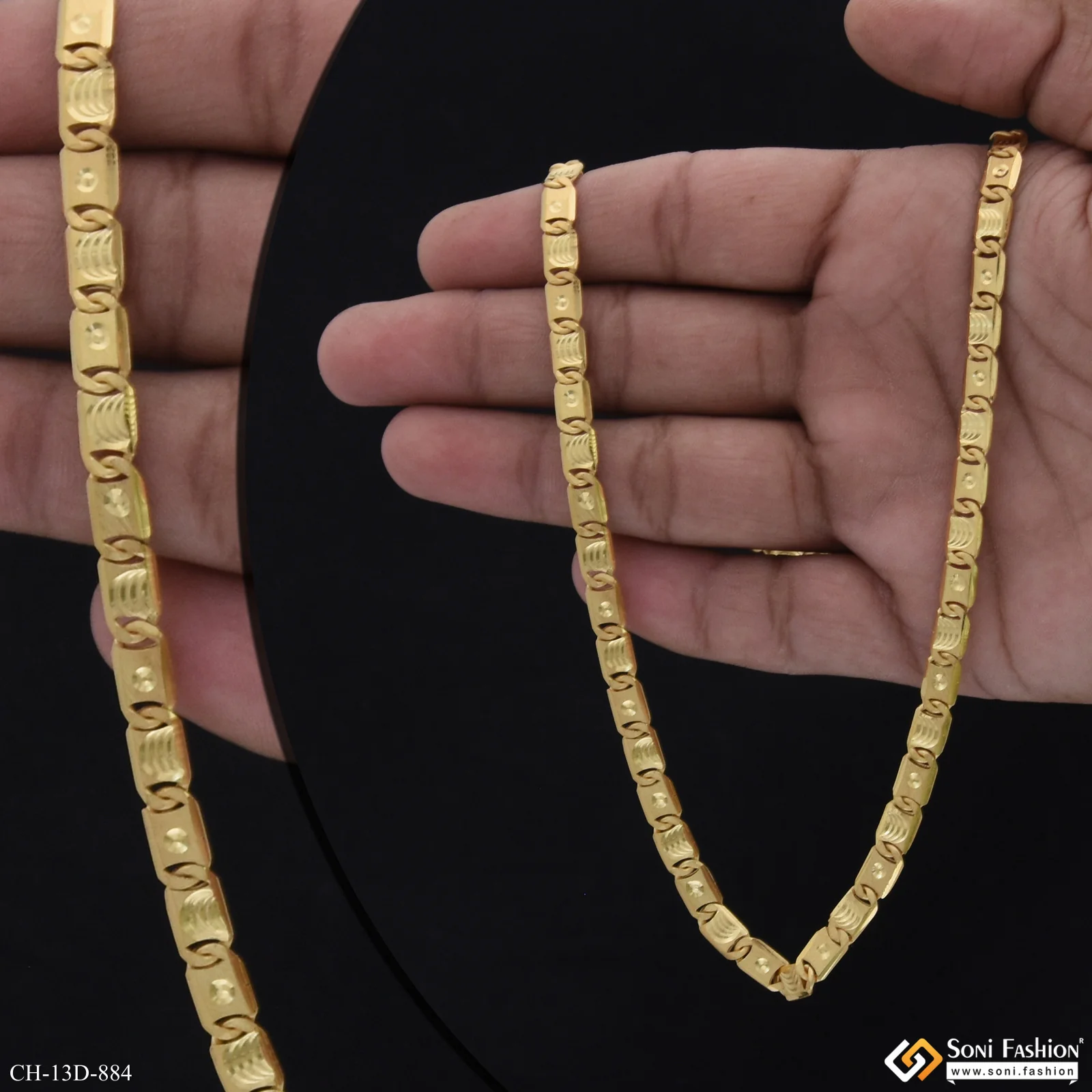 Trending Design Gold Plated Nawabi Chain for Men - Style D884 - Image 2
